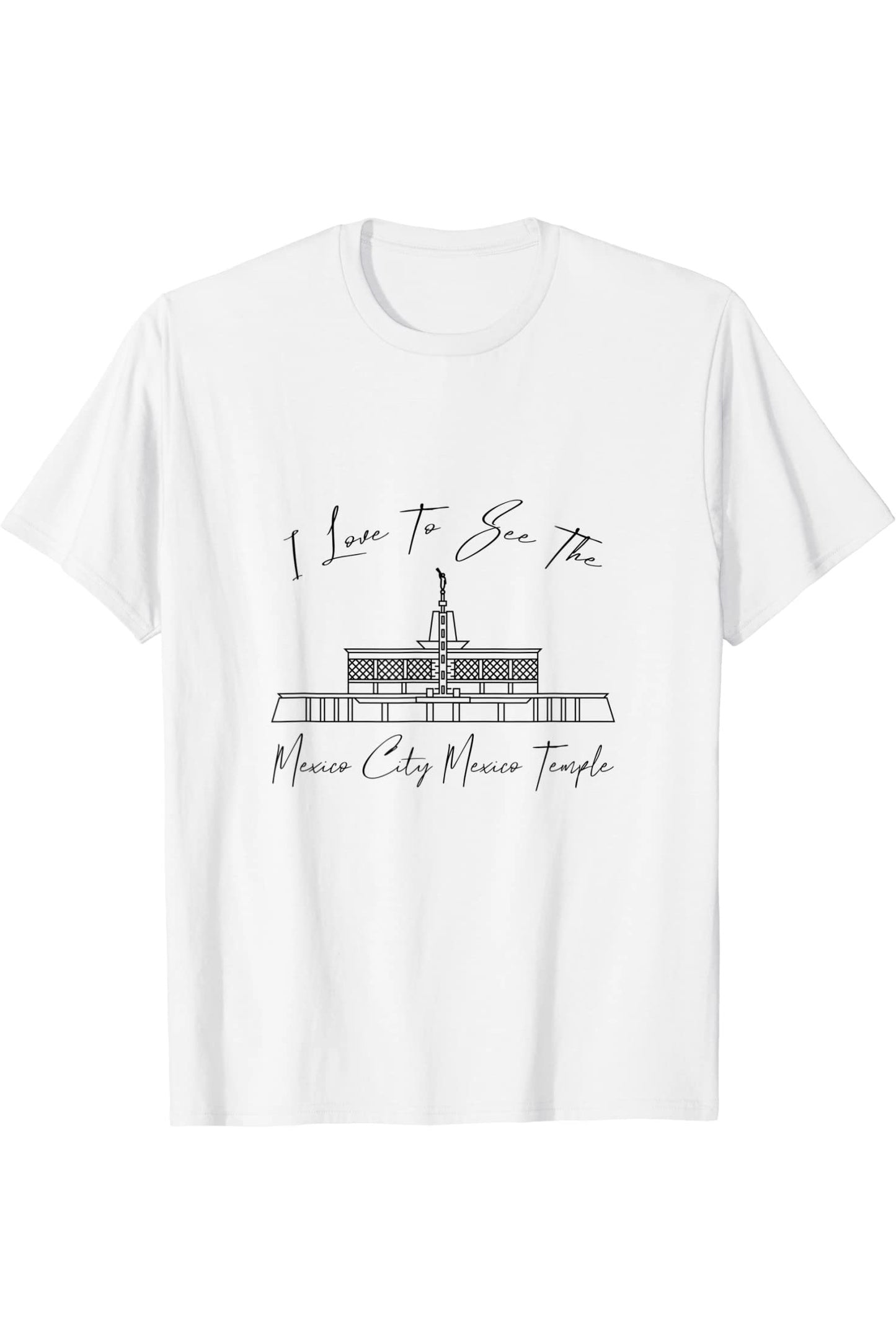 Mexico City Mexico Temple T-Shirt - Calligraphy Style (English) US