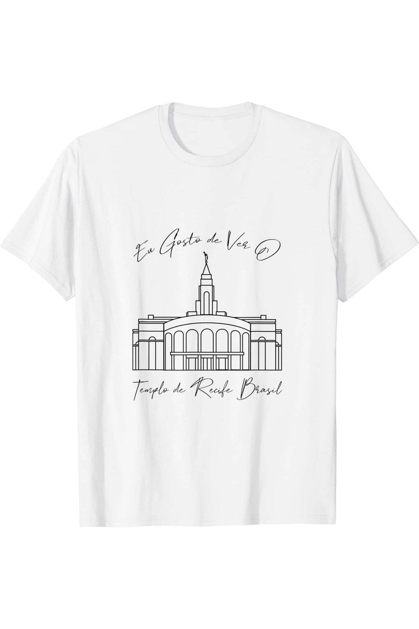Recife Brazil Temple T-Shirt - Calligraphy Style (Portuguese) US