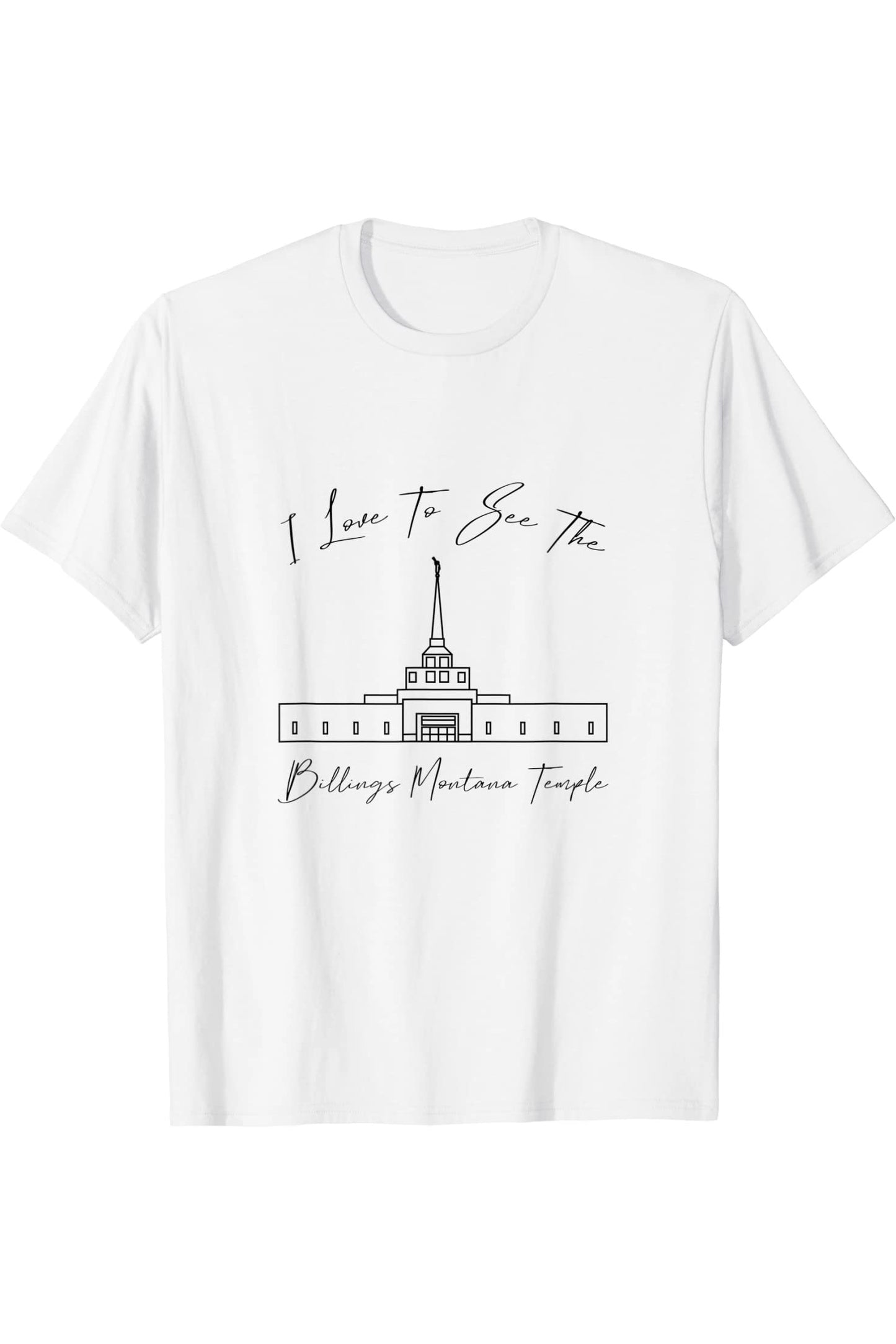 Billings Montana Temple T-Shirt - Calligraphy Style (English) US