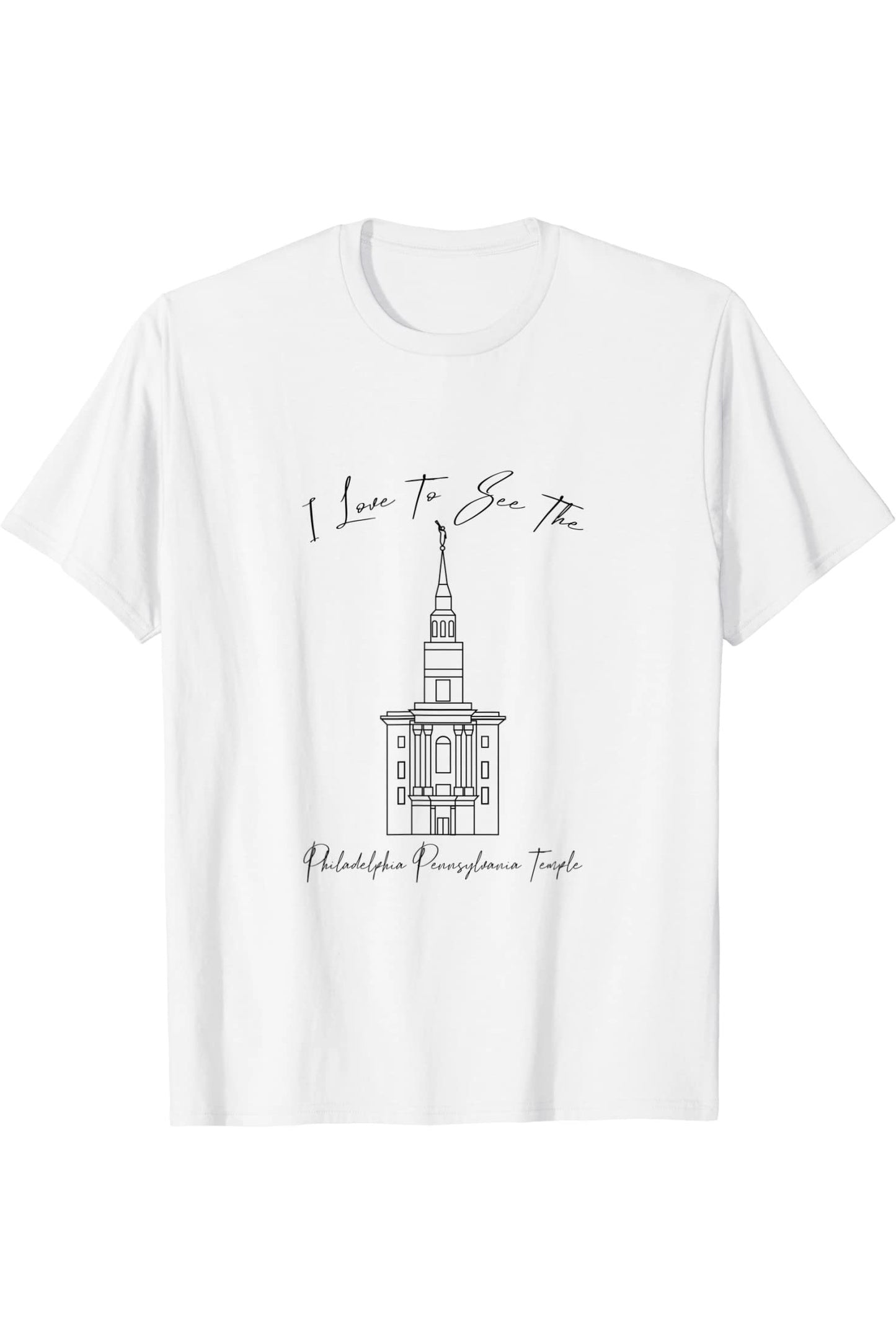 Philadelphia Pennsylvania Temple T-Shirt - Calligraphy Style (English) US