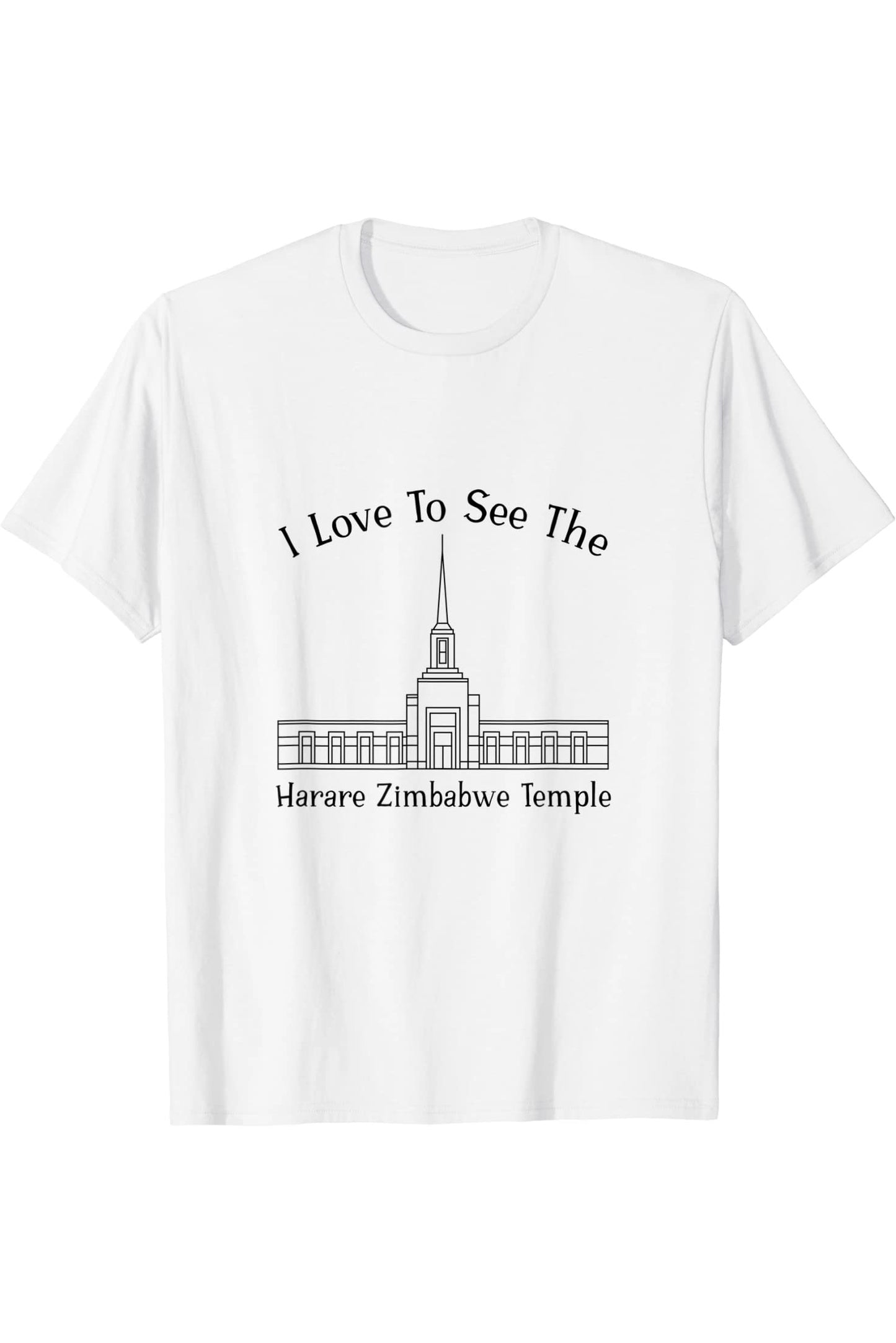 Harare Zimbabwe Temple T-Shirt - Happy Style (English) US