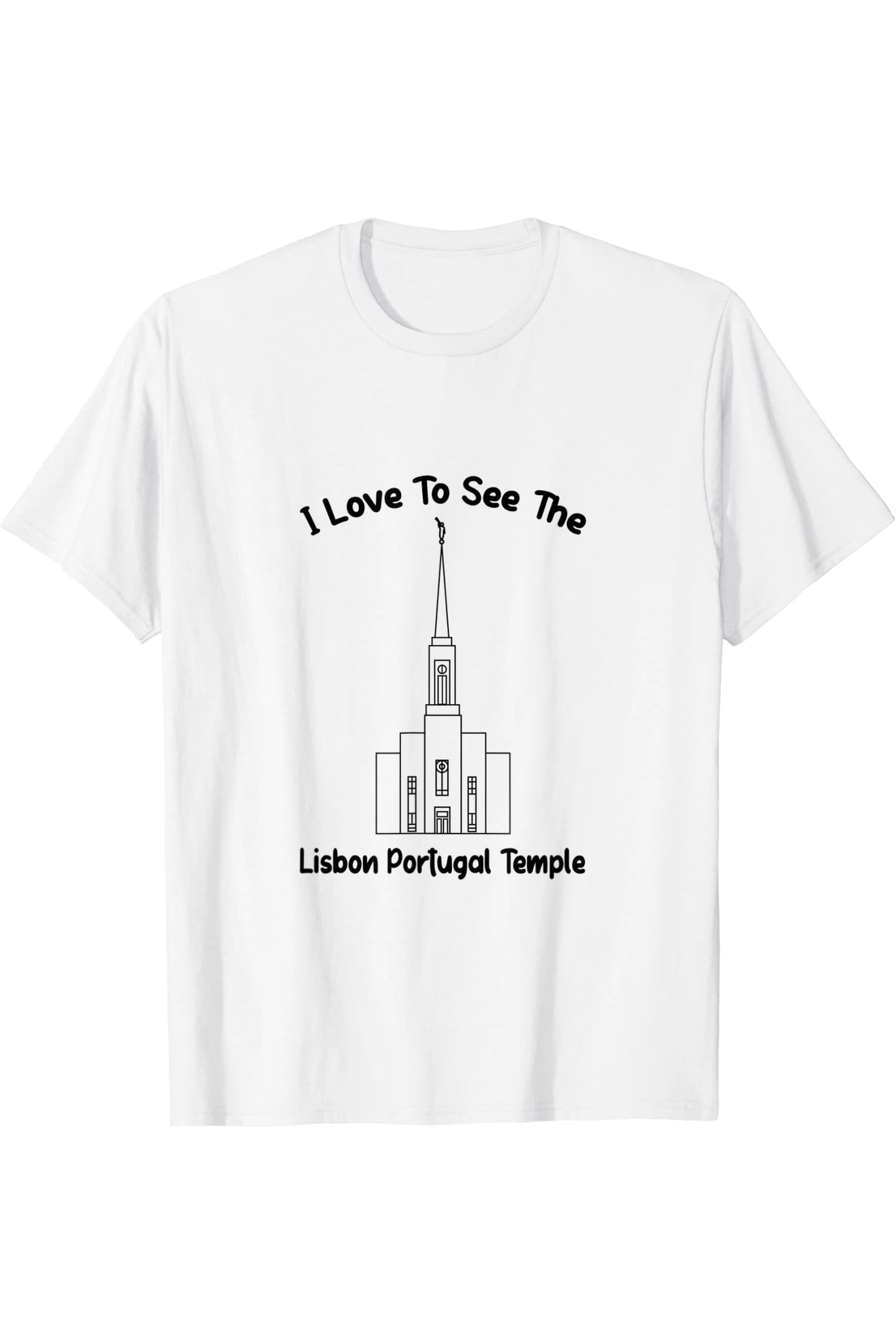 Lisbon Portugal Temple T-Shirt - Primary Style (English) US