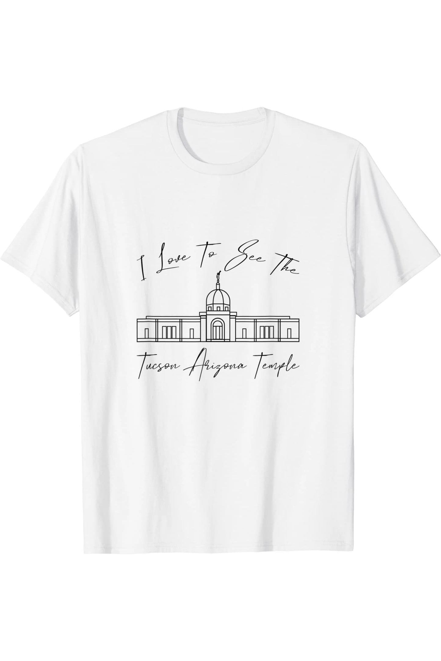 Tempio di Tucson AZ, mi piace vedere il mio tempio, calligrafia T-Shirt