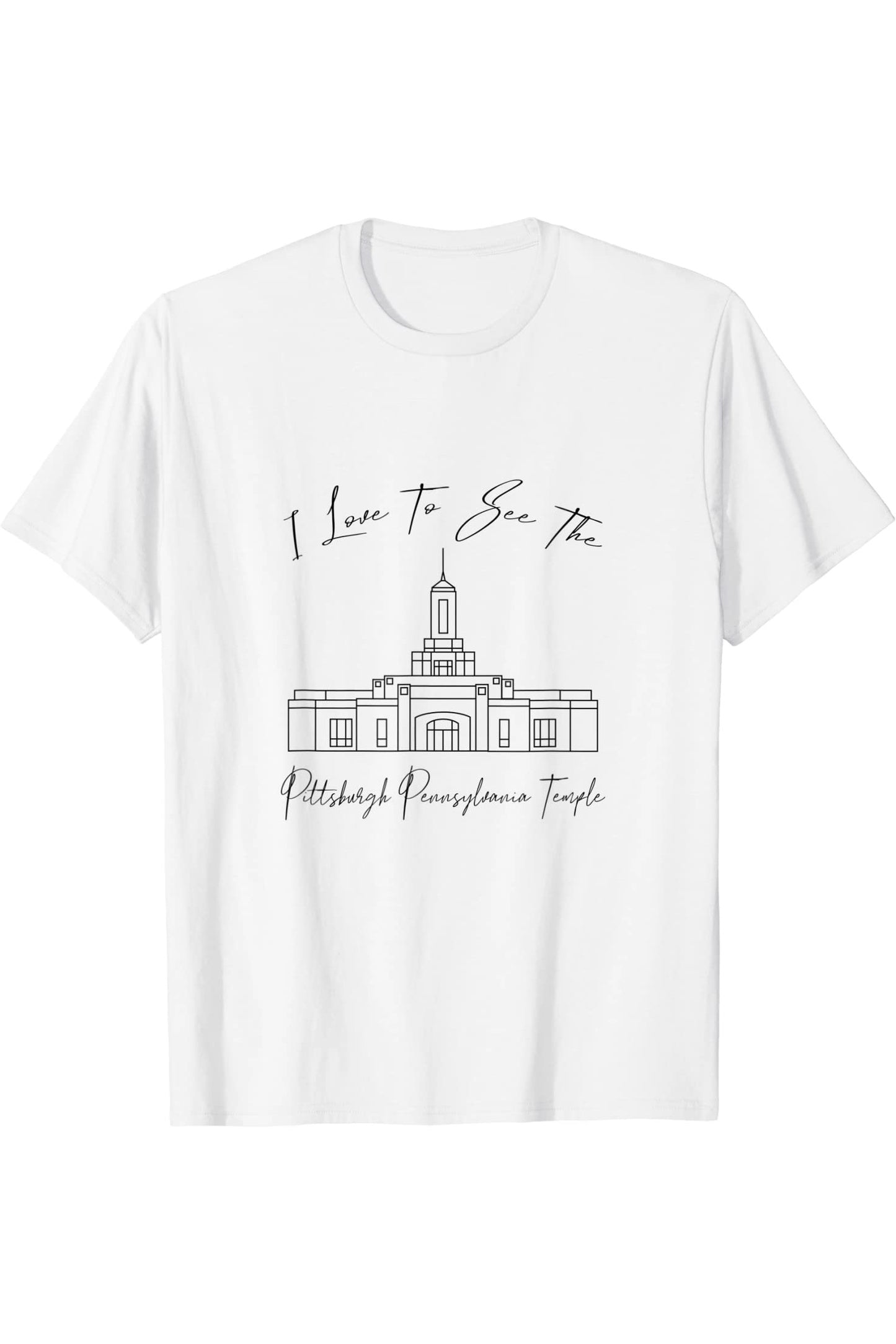 Pittsburgh Pennsylvania Temple T-Shirt - Calligraphy Style (English) US