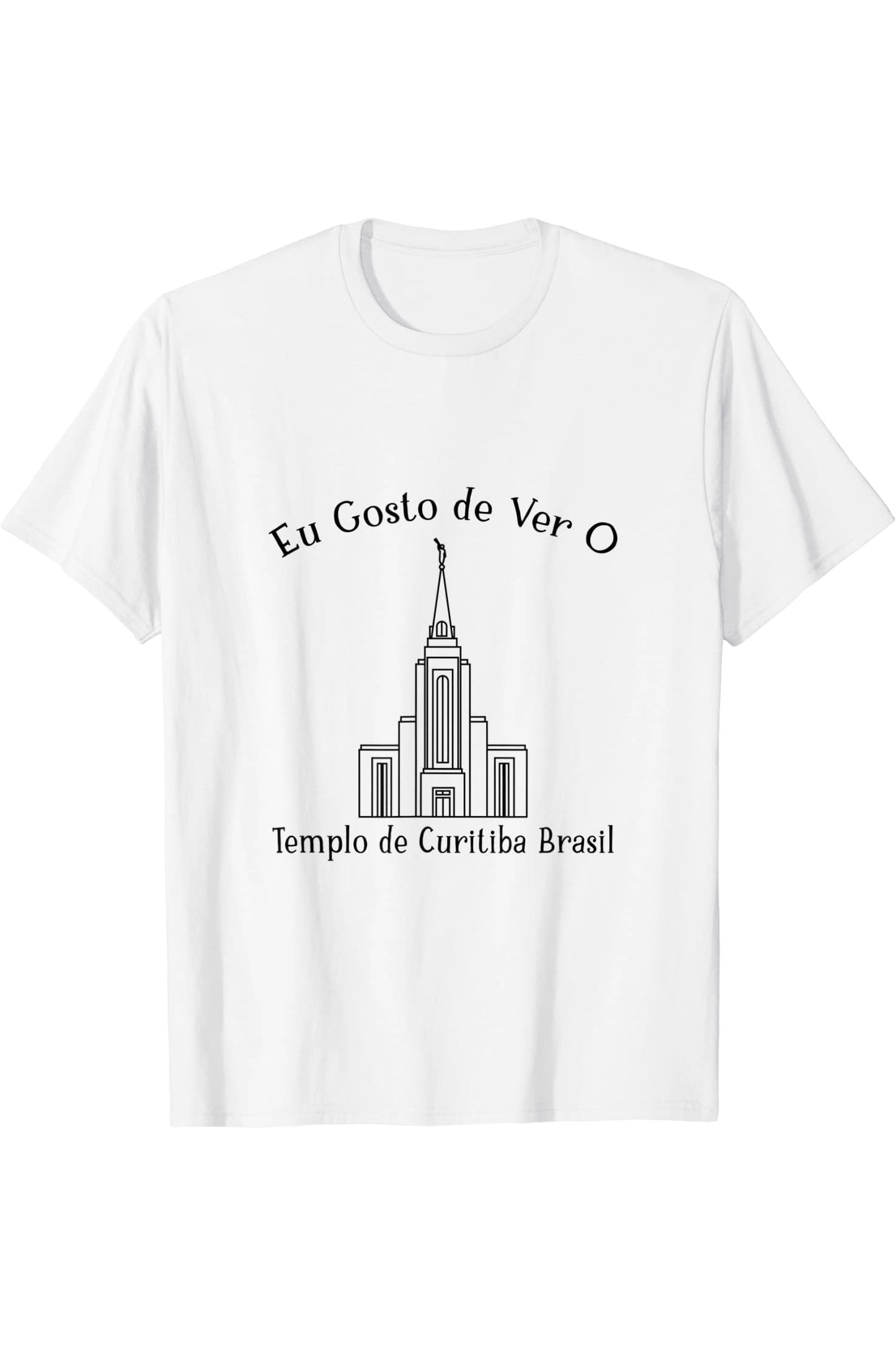 Curitiba Brazil Temple T-Shirt - Happy Style (Portuguese) US
