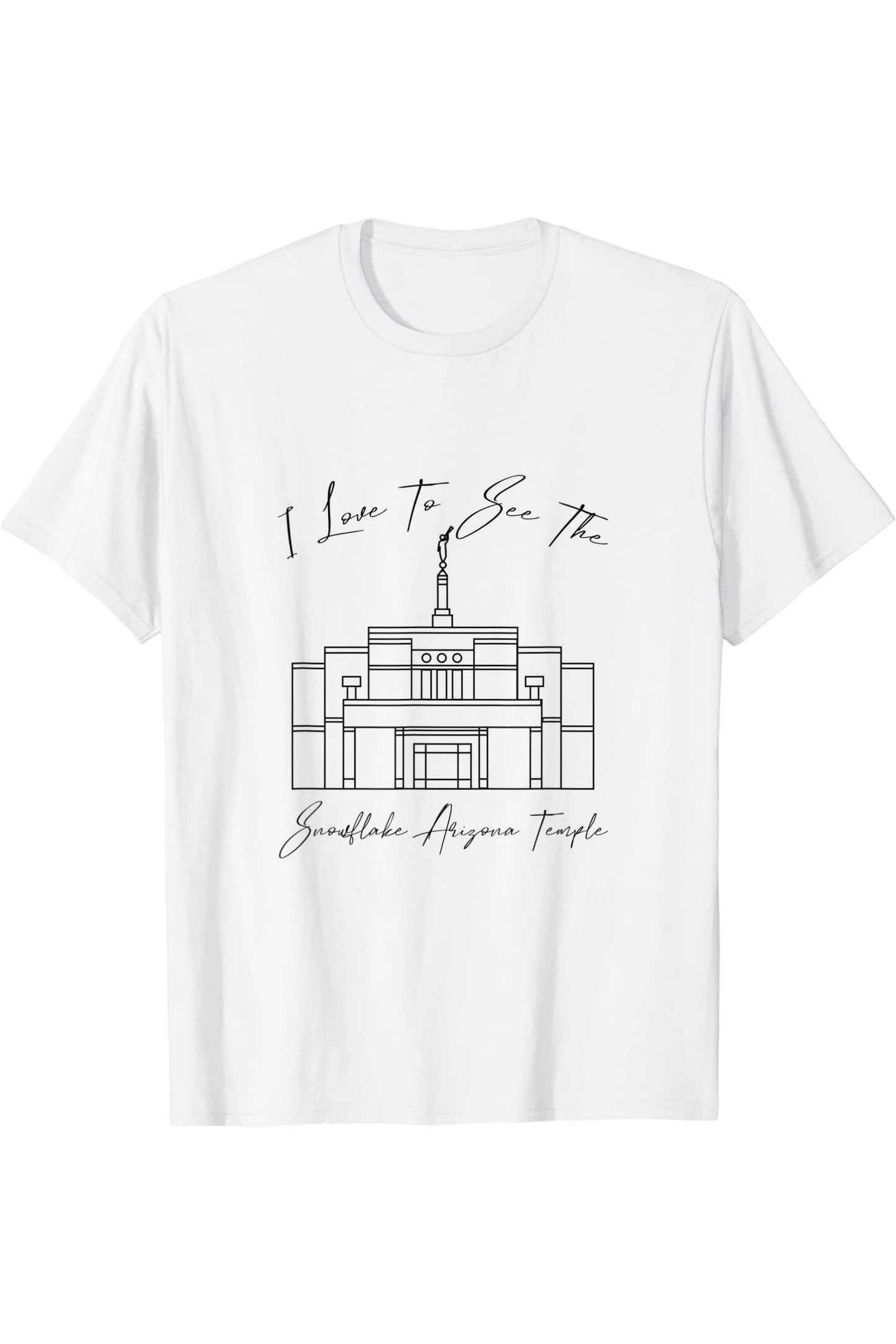 Snowflake Arizona Temple T-Shirt - Calligraphy Style (English) US