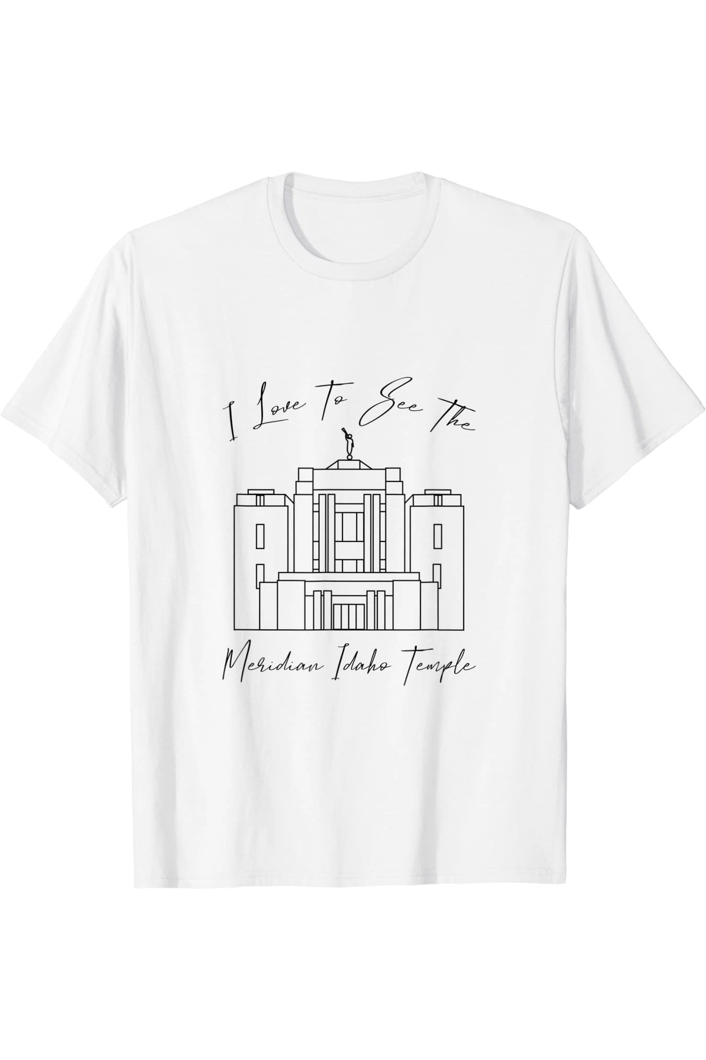 Meridian Idaho Temple T-Shirt - Calligraphy Style (English) US