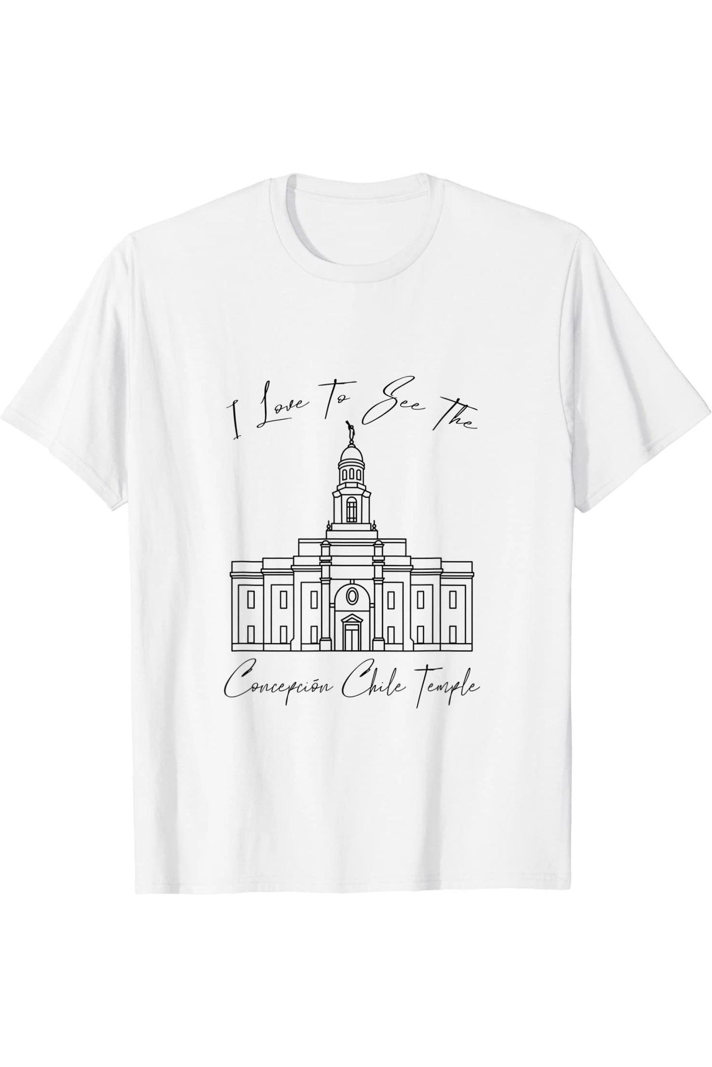 Concepcion Chile Temple T-Shirt - Calligraphy Style (English) US