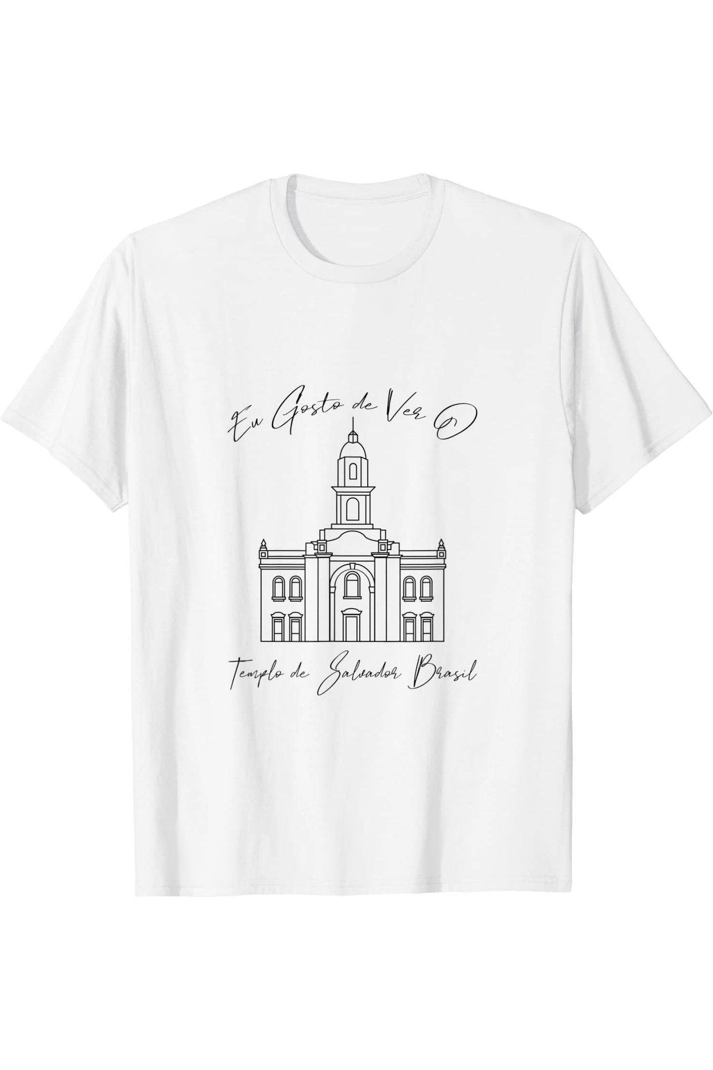 Salvador Brazil Temple T-Shirt - Calligraphy Style (Portuguese) US