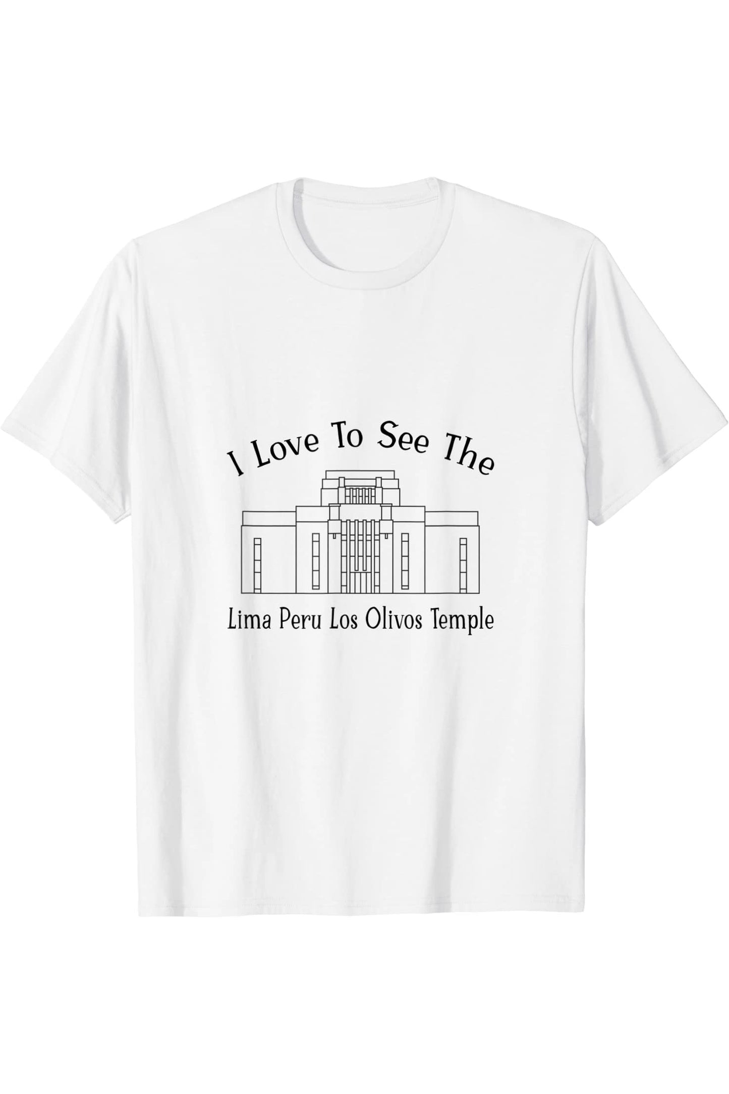 Lima Peru Los Olivos Temple T-Shirt - Happy Style (English) US