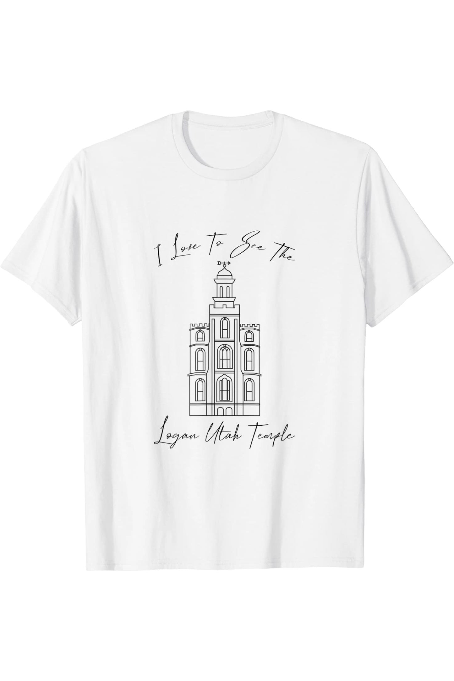 Logan Utah Temple T-Shirt - Calligraphy Style (English) US