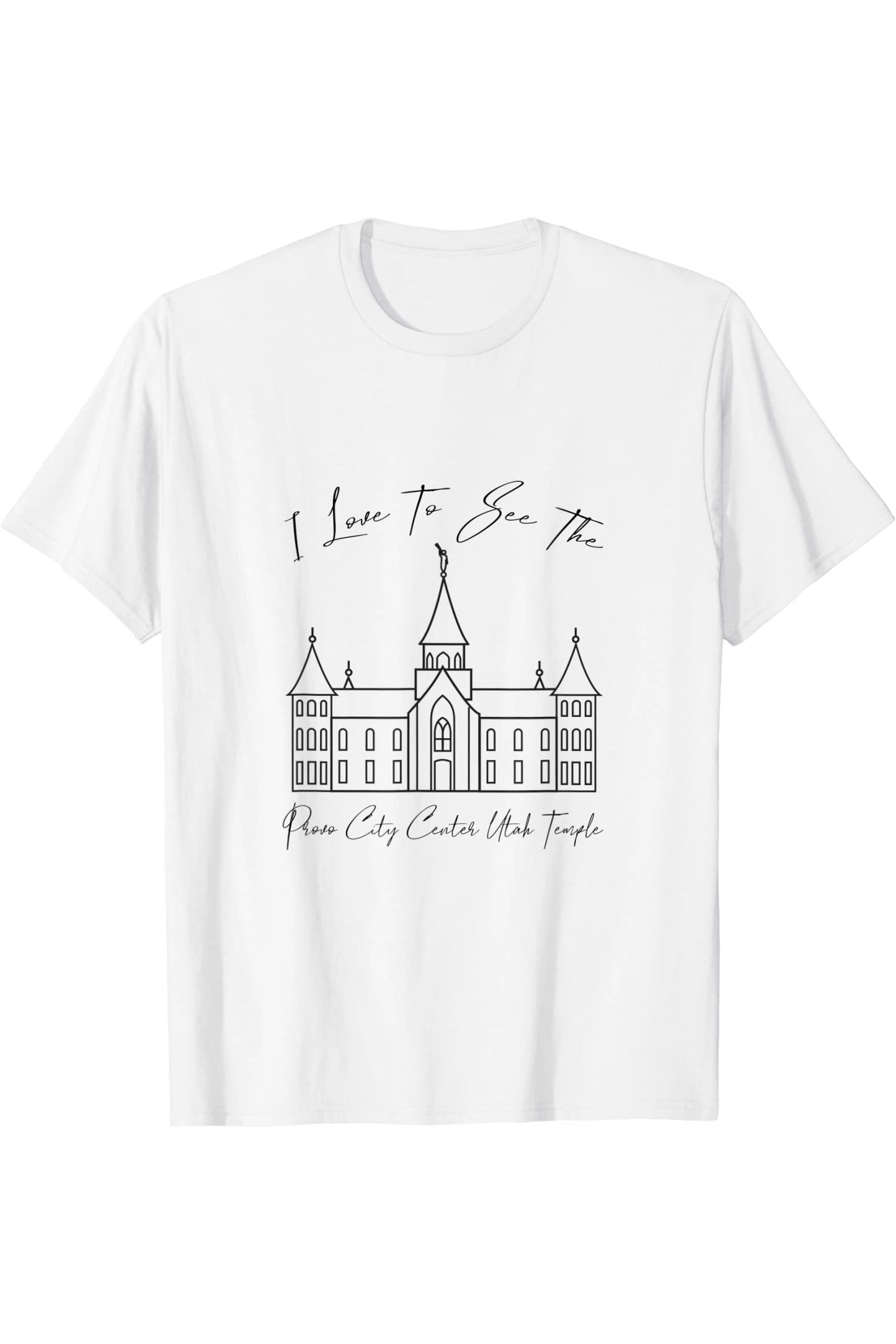 Provo City Center Utah Temple T-Shirt - Calligraphy Style (English) US