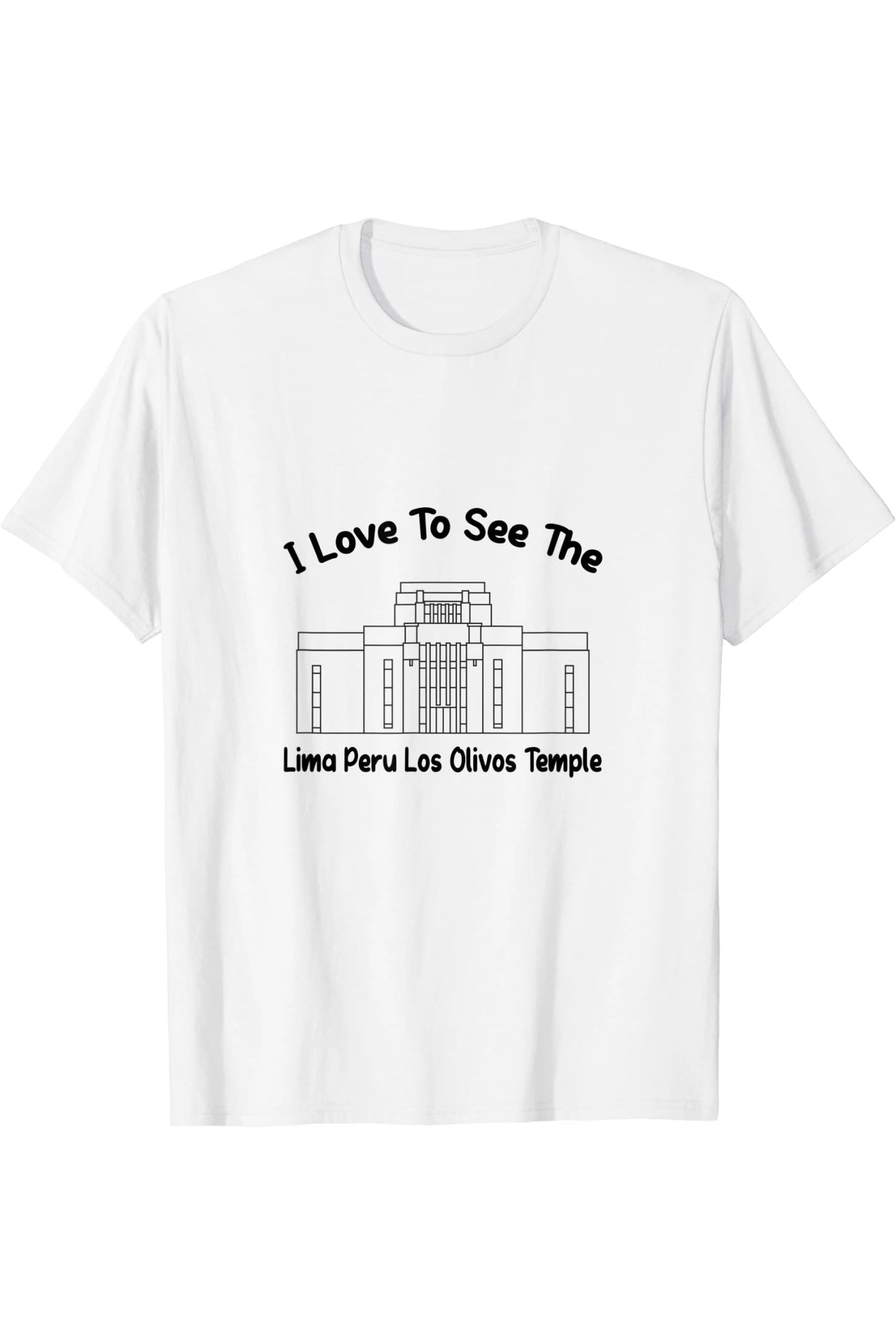 Lima Peru Los Olivos Temple T-Shirt - Primary Style (English) US