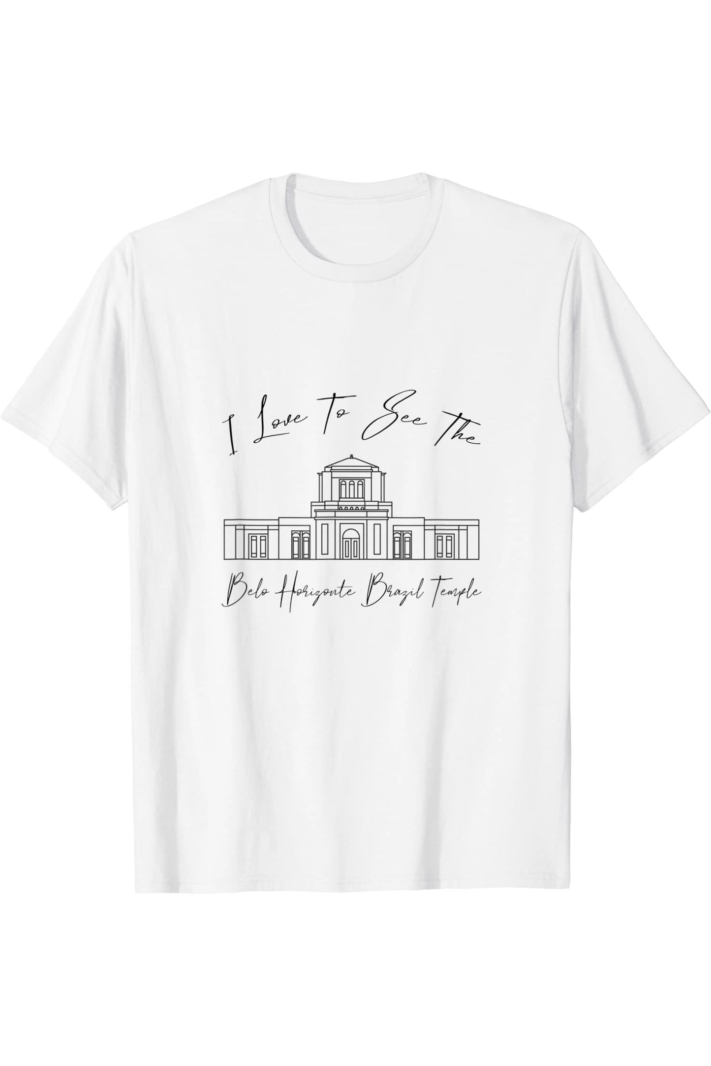 Belo Horizonte Brazil Temple T-Shirt - Calligraphy Style (English) US