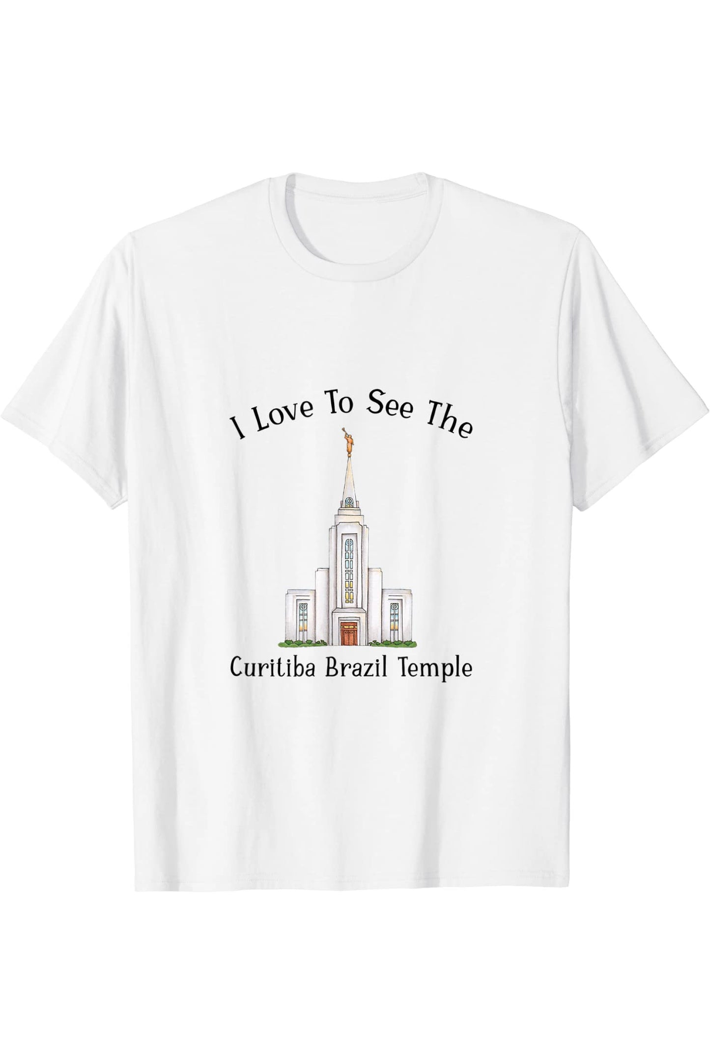 Curitiba Brazil Temple T-Shirt - Happy Style (English) US