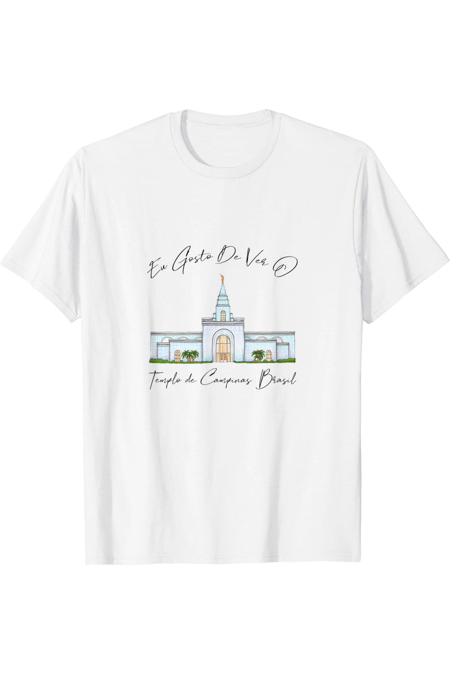 Templo de Manaus Brasil T-Shirt - Calligraphy Style (Portuguese) US