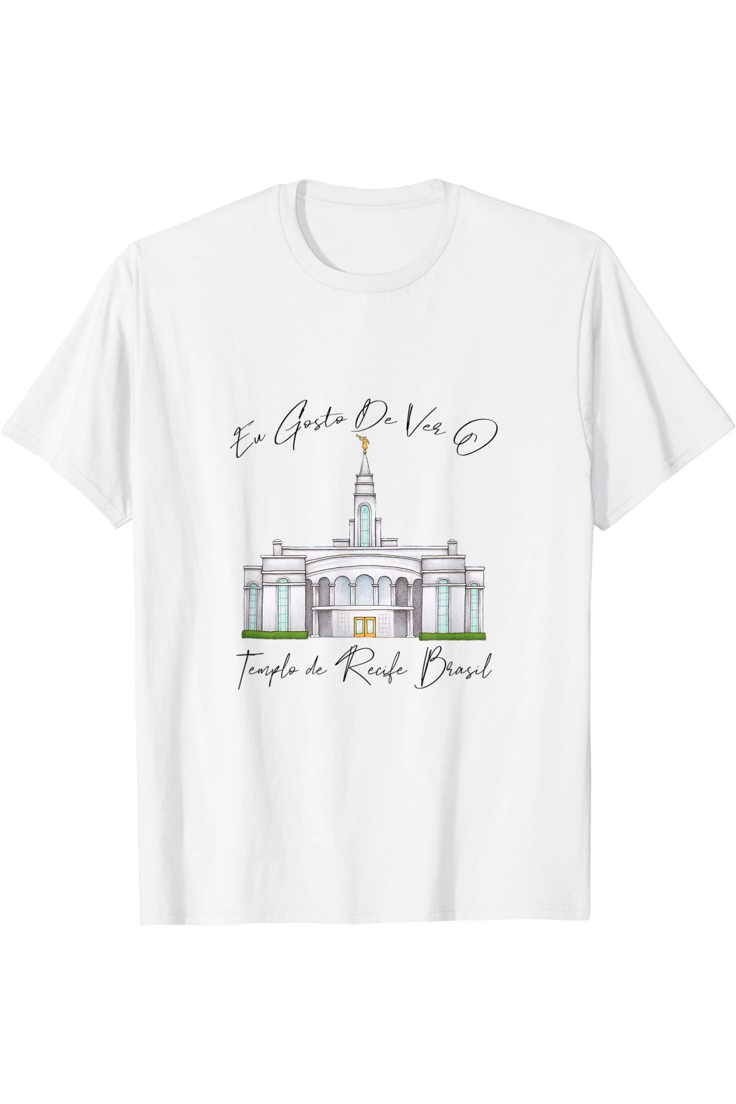 Templo de Manaus Brasil T-Shirt - Calligraphy Style (Portuguese) US