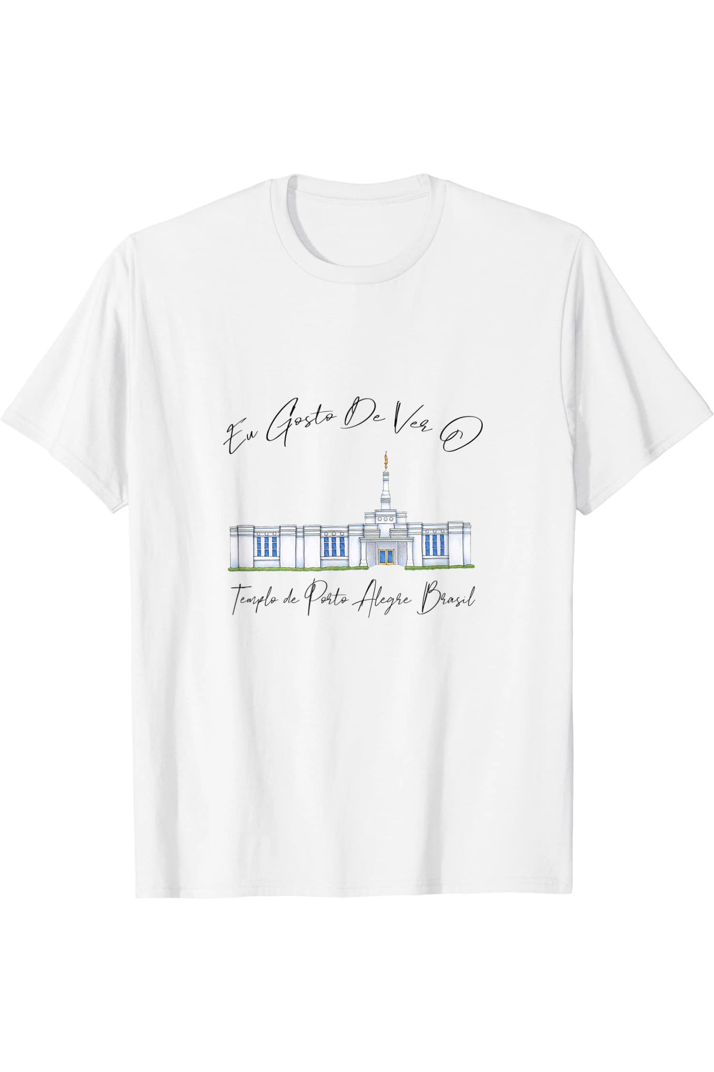 Templo de Manaus Brasil T-Shirt - Calligraphy Style (Portuguese) US