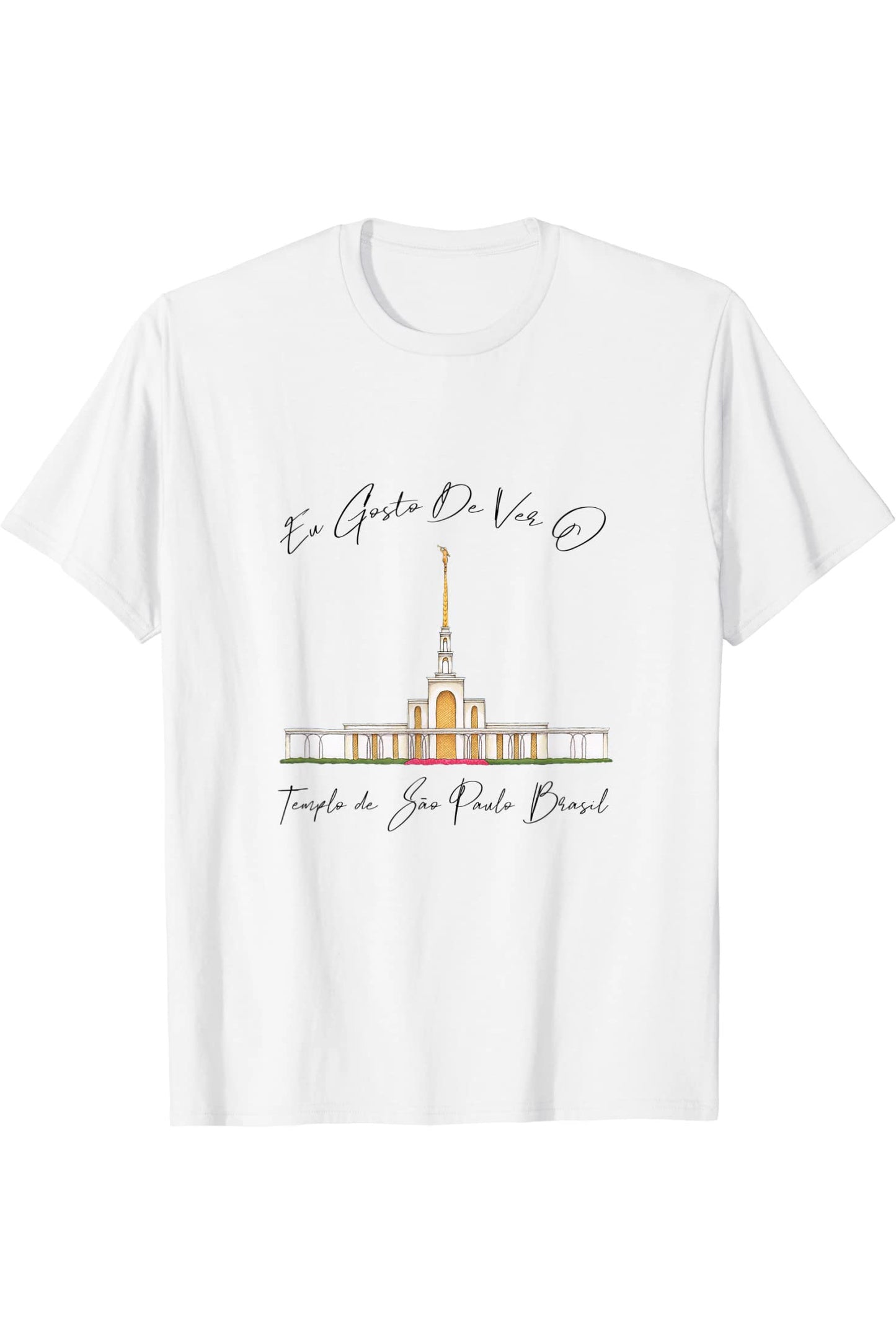 Templo de Manaus Brasil T-Shirt - Calligraphy Style (Portuguese) US