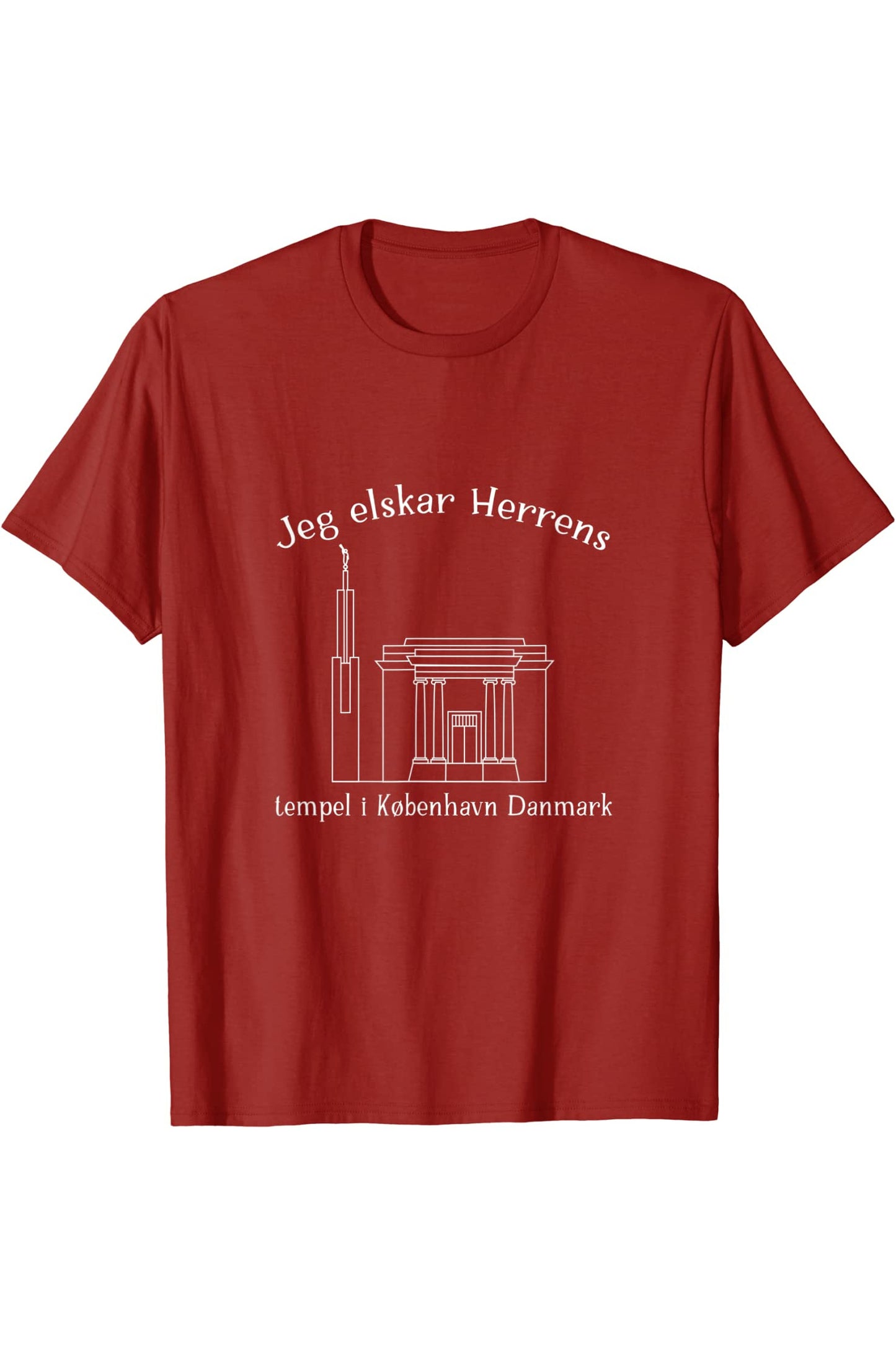 Copenaghen Danimarca Temple, amo vedere il mio tempio (danese) T-Shirt