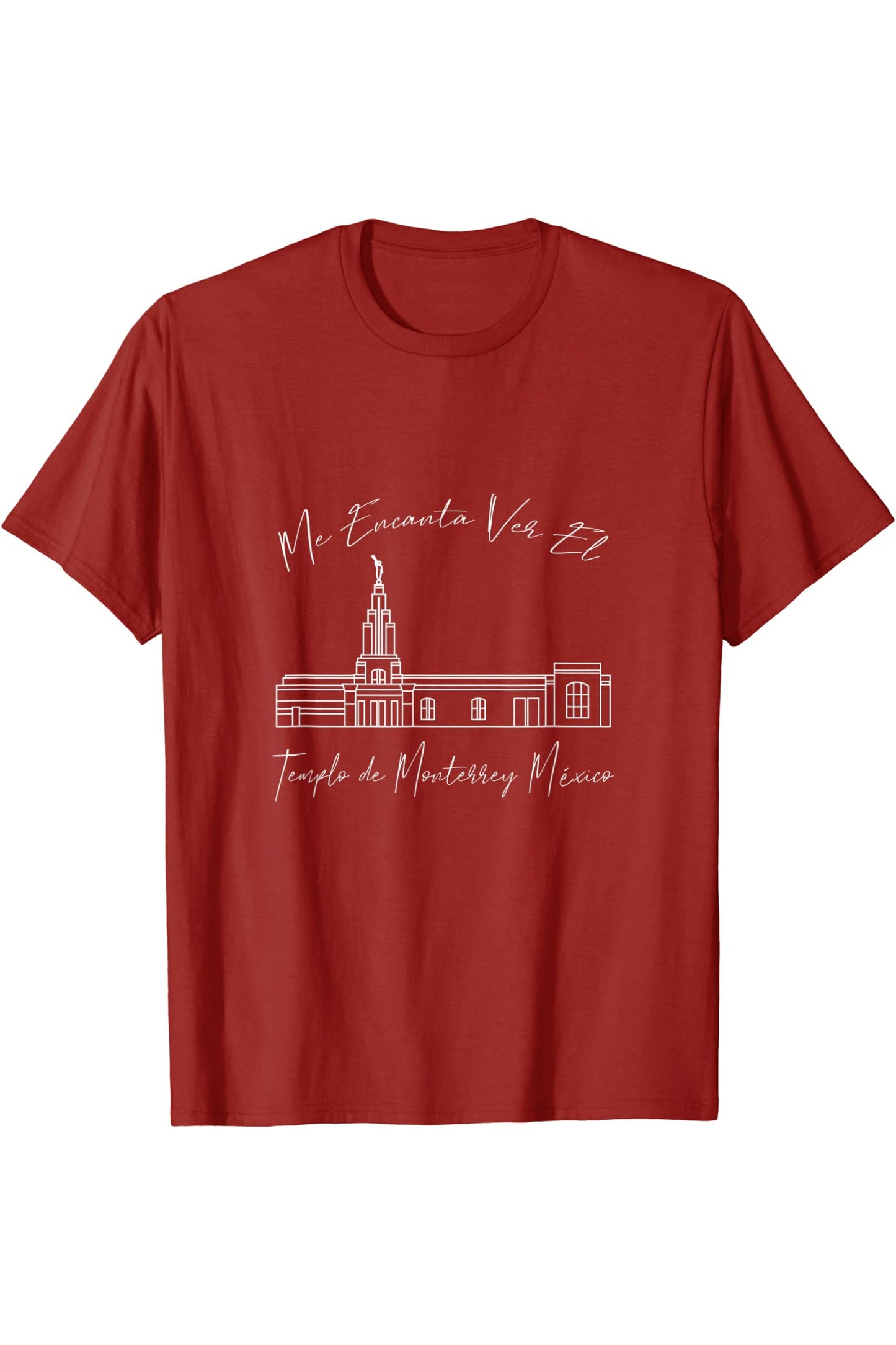 Monterrey Mexico Temple T-Shirt - Calligraphy Style (Spanish) US