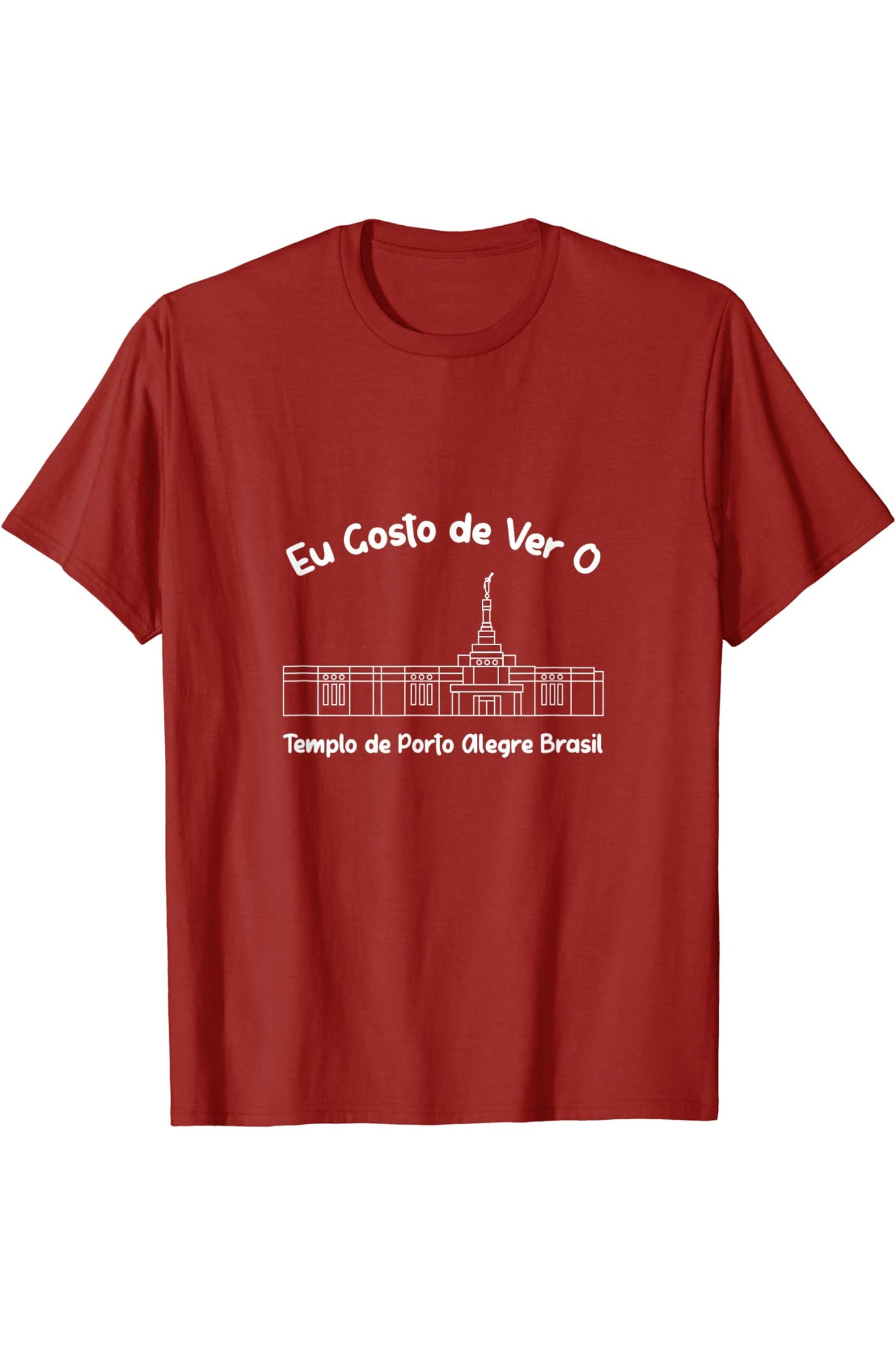 Porto Alegre Brazil Temple T-Shirt - Primary Style (Portuguese) US