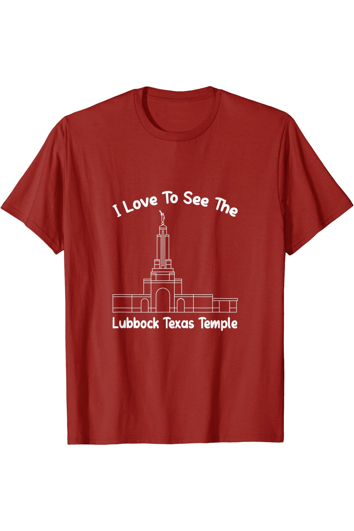 Lubbock Texas Temple T-Shirt - Primary Style (English) US