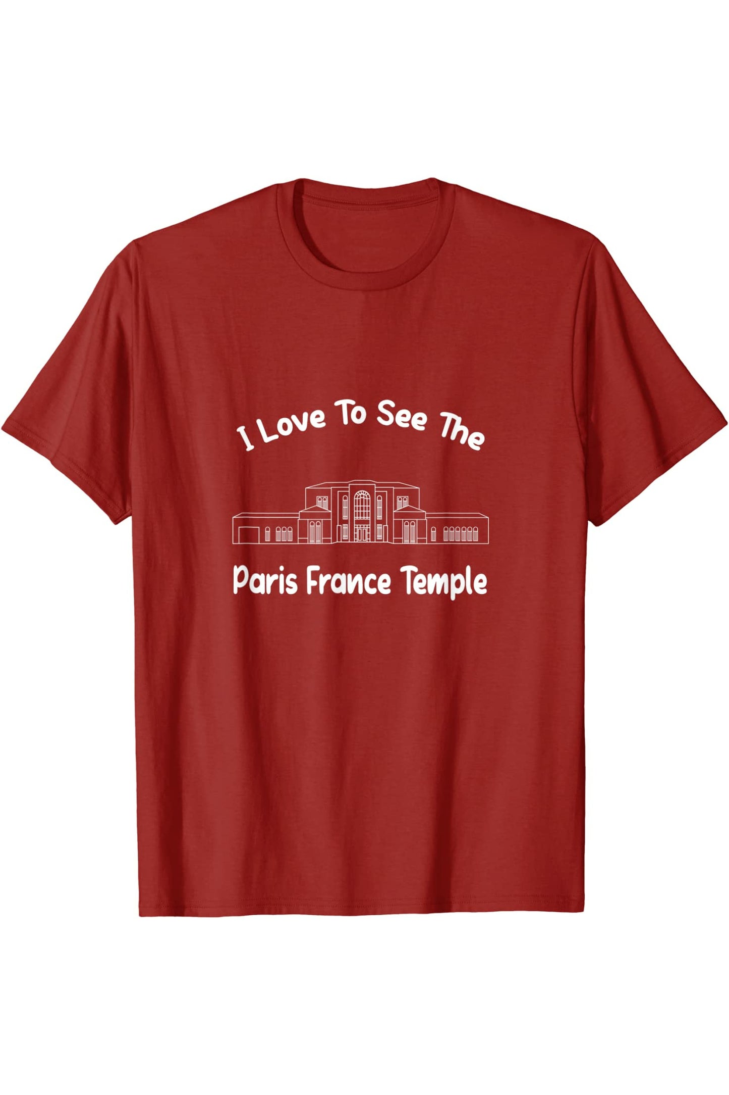 Paris France Temple T-Shirt - Primary Style (English) US