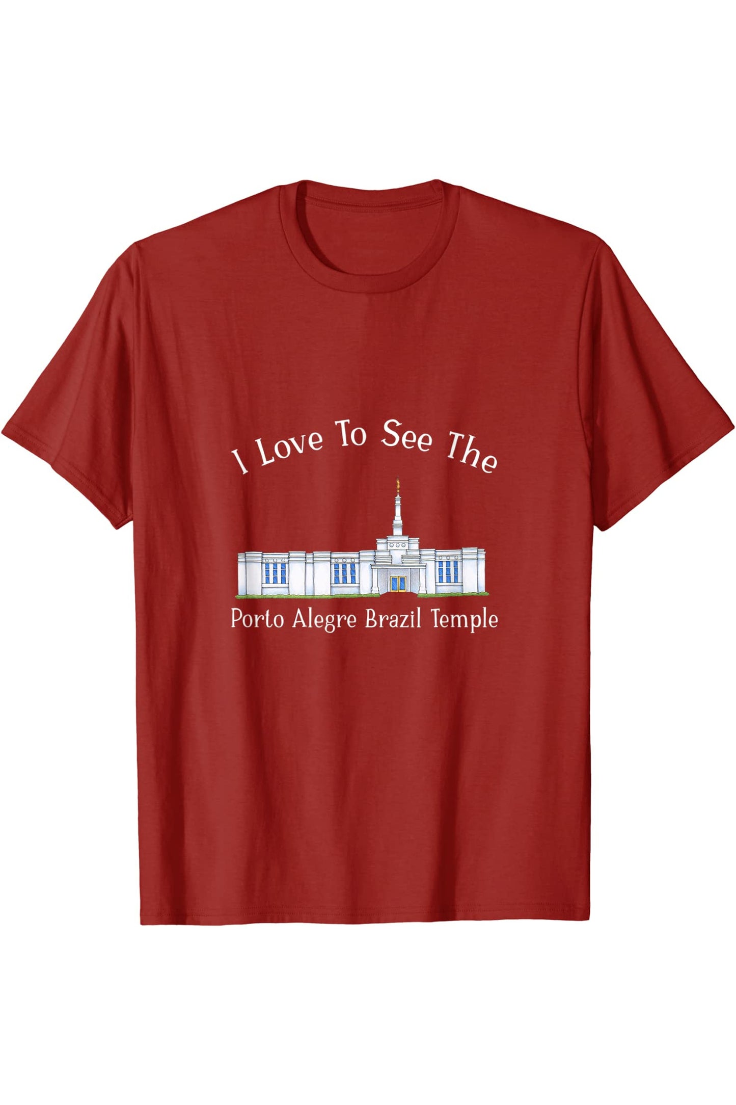 Porto Alegre Brazil Temple T-Shirt - Happy Style (English) US