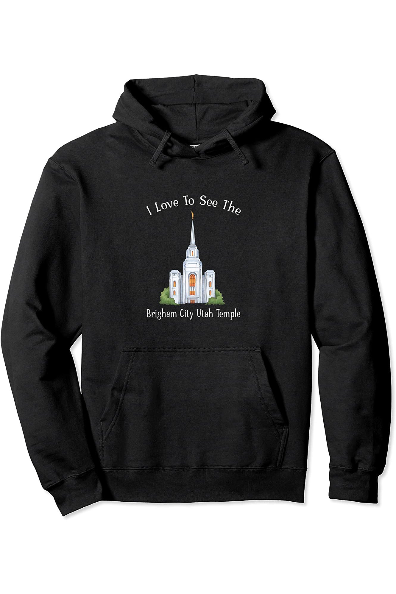 Brigham City Utah Temple Pullover Hoodie - Happy Style (English) US