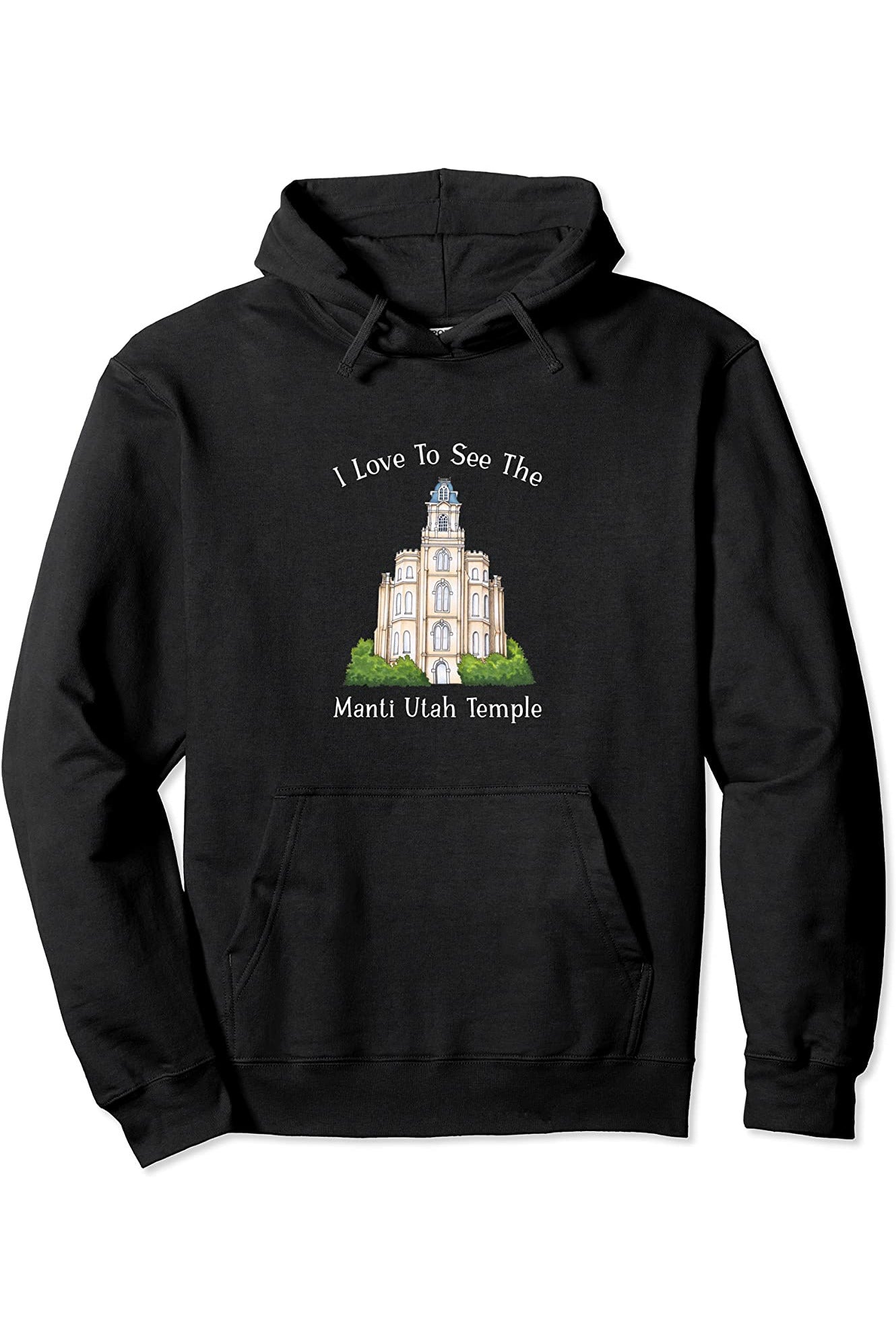 Manti Utah Temple Pullover Hoodie - Happy Style (English) US