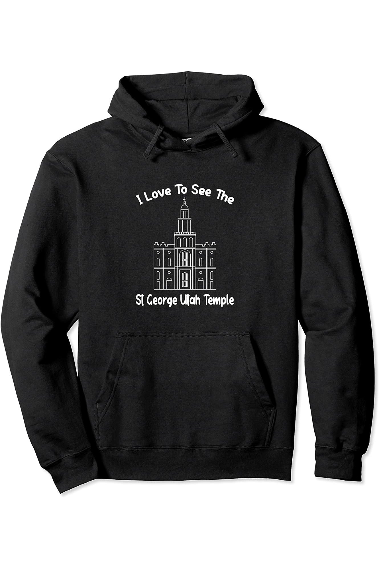St George Utah Temple Pullover Hoodie - Primary Style (English) US
