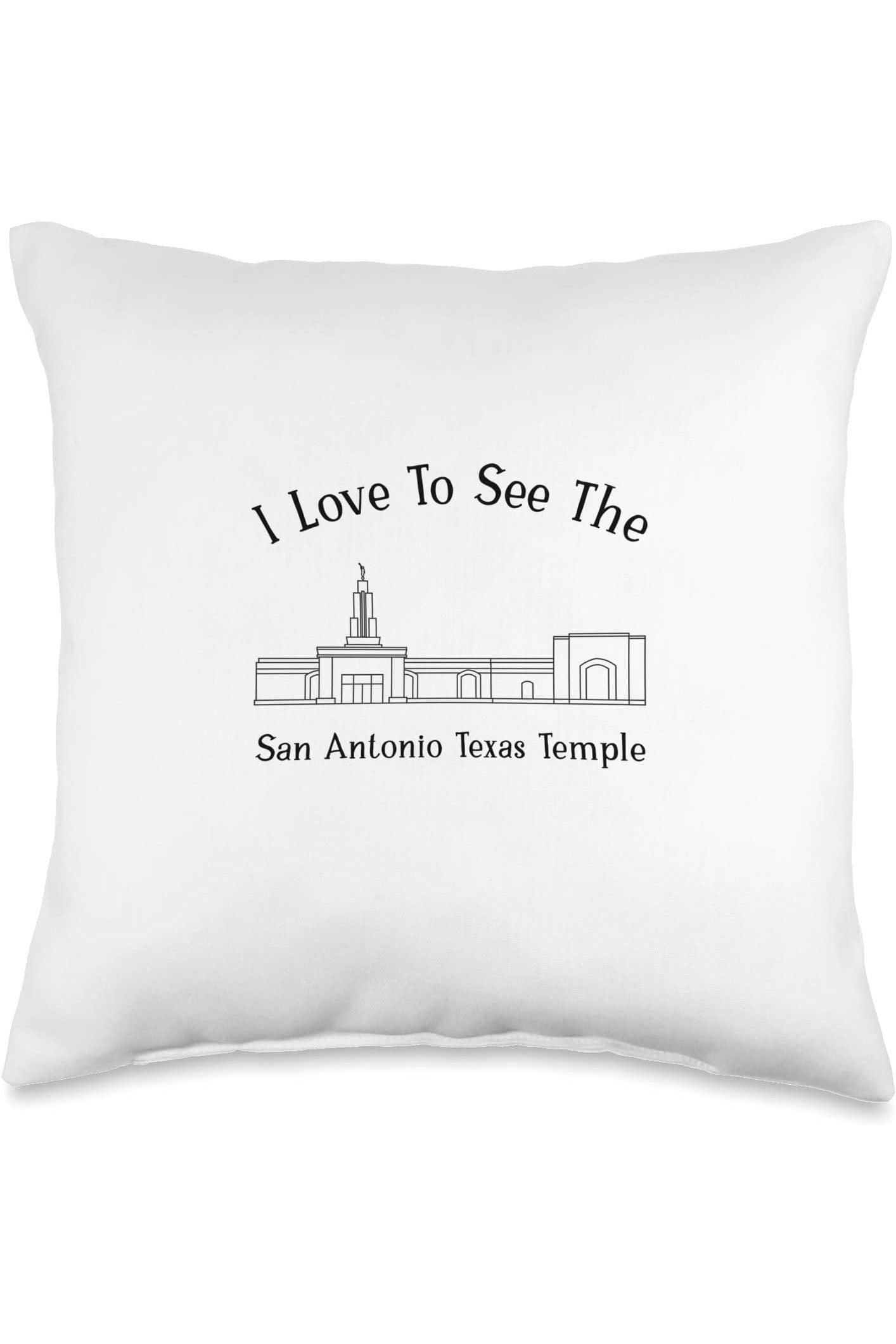San Antonio Texas Temple Throw Pillows - Happy Style (English) US