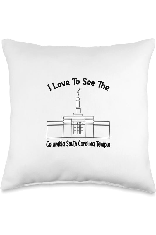 Columbia South Carolina Temple Throw Pillows - Primary Style (English) US