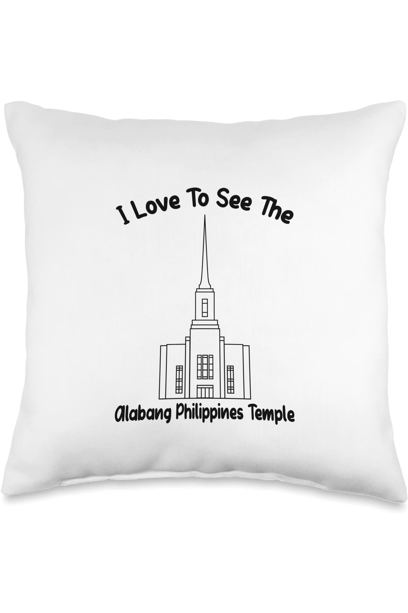 Alabang Philippines Temple Throw Pillows - Primary Style (English) US