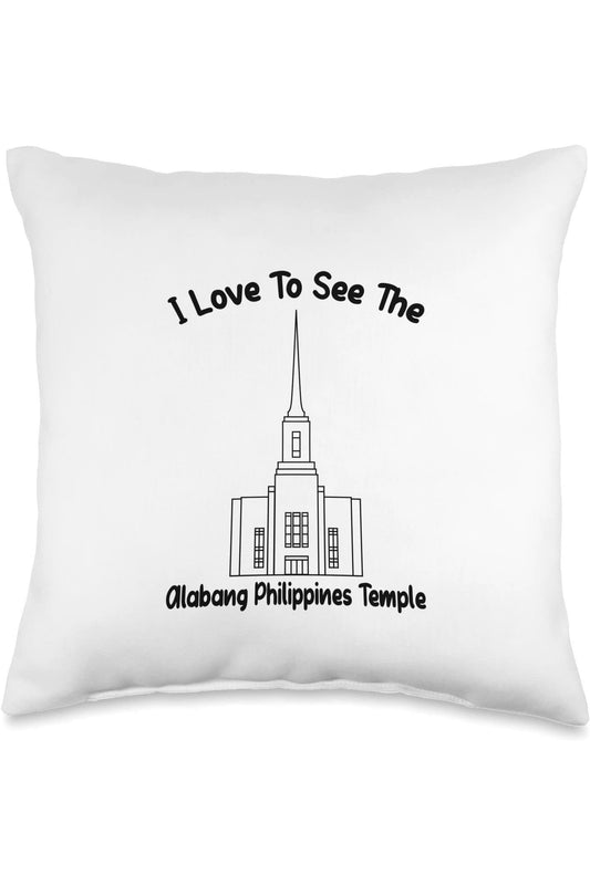 Alabang Philippines Temple Throw Pillows - Primary Style (English) US