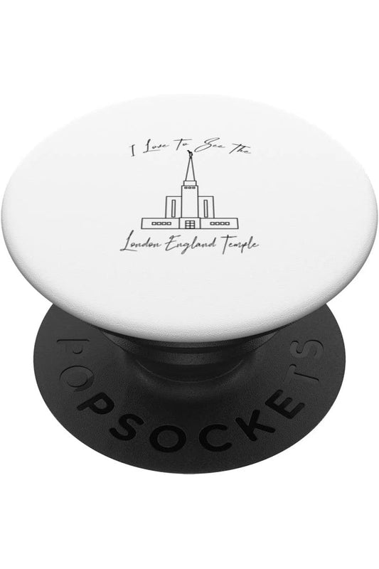 London England Temple, I love to see my temple, calligraphie PopSocket