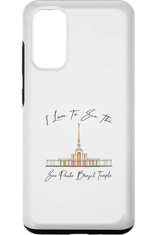 Sao Paulo Brazil Temple Samsung Phone Cases - Calligraphy Style (English) US