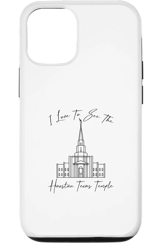 Houston Texas Temple Apple iPhone Cases - Calligraphy Style (English) US