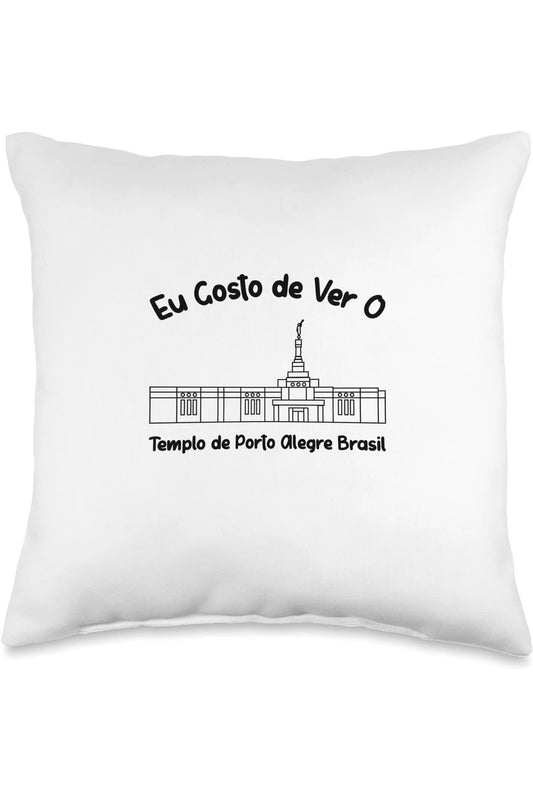 Porto Alegre Brazil Temple Throw Pillows - Primary Style (Portuguese) US