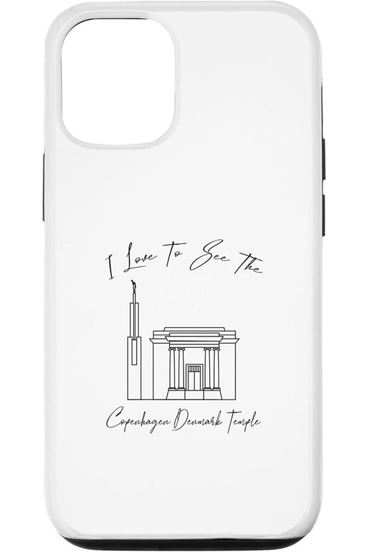 Copenhagen Denmark Temple Apple iPhone Cases - Calligraphy Style (English) US