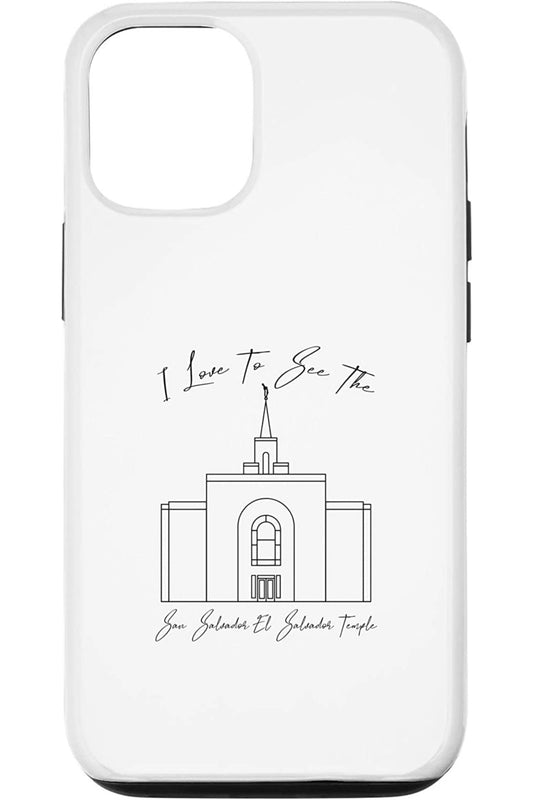 San Salvador El Salvador Temple Apple iPhone Cases - Calligraphy Style (English) US