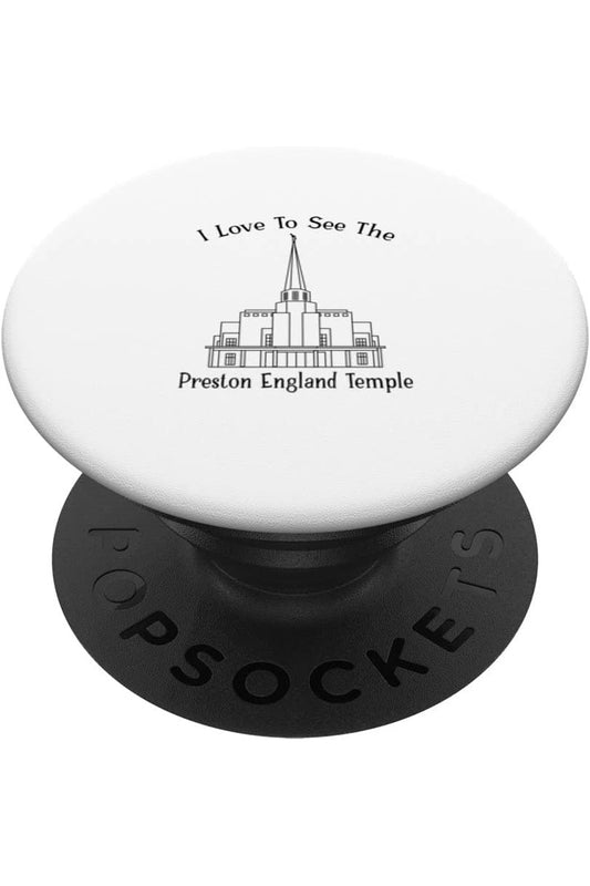 Preston England Temple, ich liebe es, meinen Tempel zu sehen, glücklich PopSocket