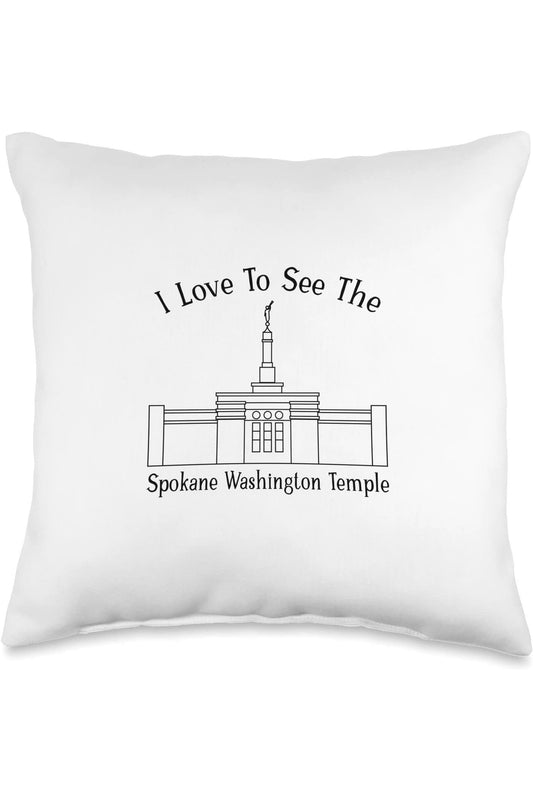 Spokane Washington Temple Throw Pillows - Happy Style (English) US