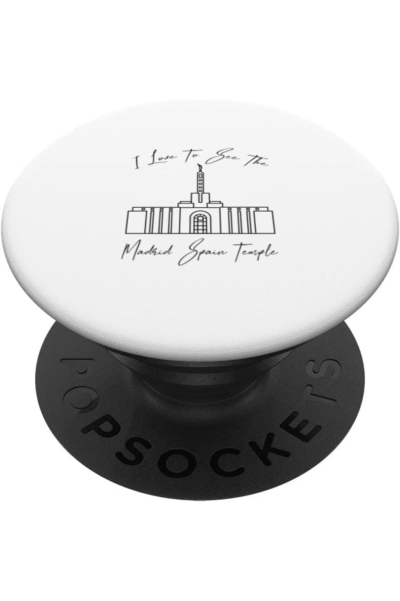 Madrid Spain Temple PopSockets Grip - Calligraphy Style (English) US