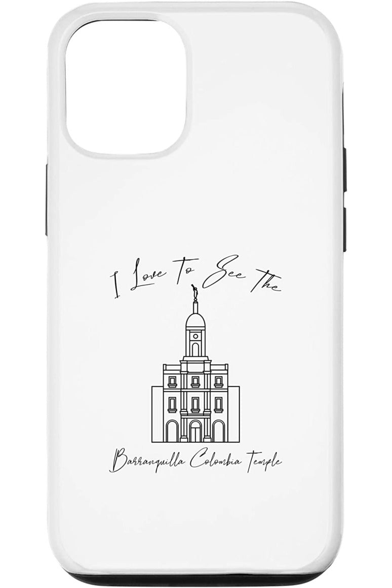 Barranquilla Colombia Temple Apple iPhone Cases - Calligraphy Style (English) US