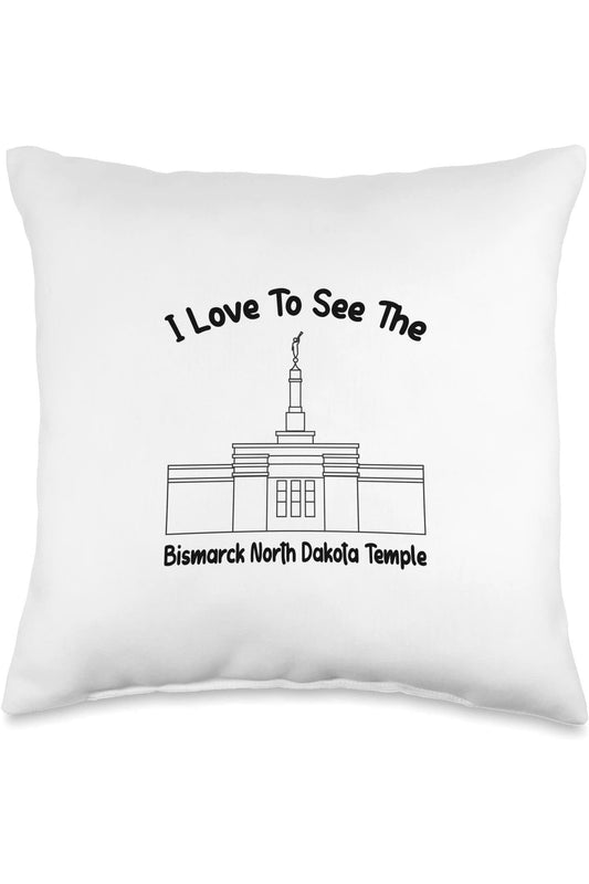 Bismarck North Dakota Temple Throw Pillows - Primary Style (English) US