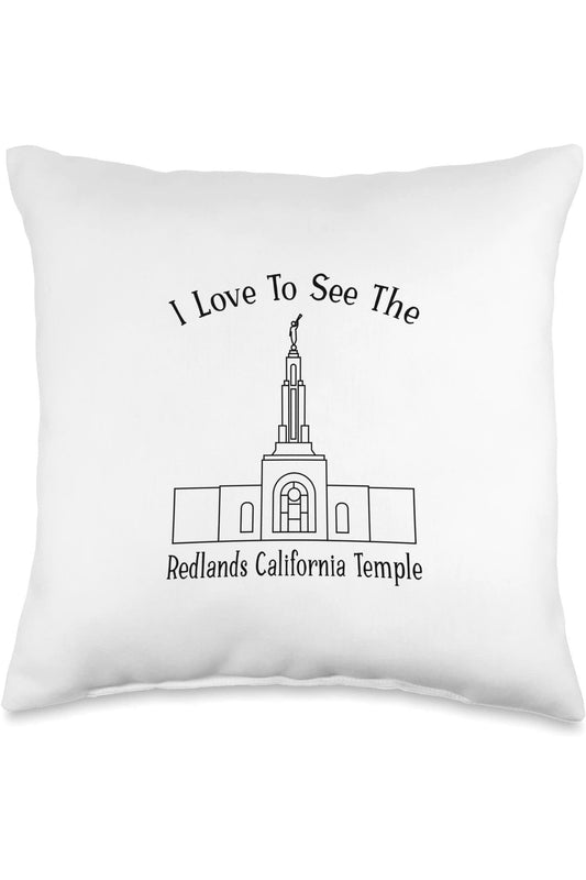 Redlands California Temple Throw Pillows - Happy Style (English) US