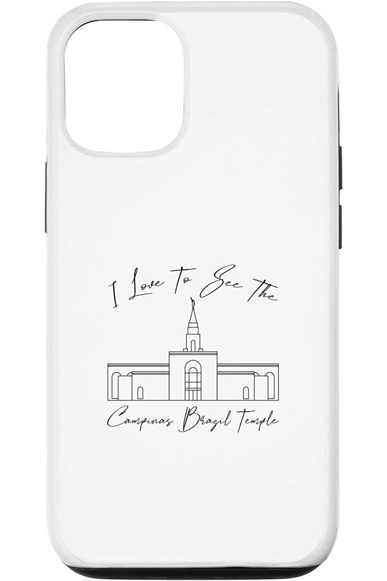 Campinas Brazil Temple Apple iPhone Cases - Calligraphy Style (English) US