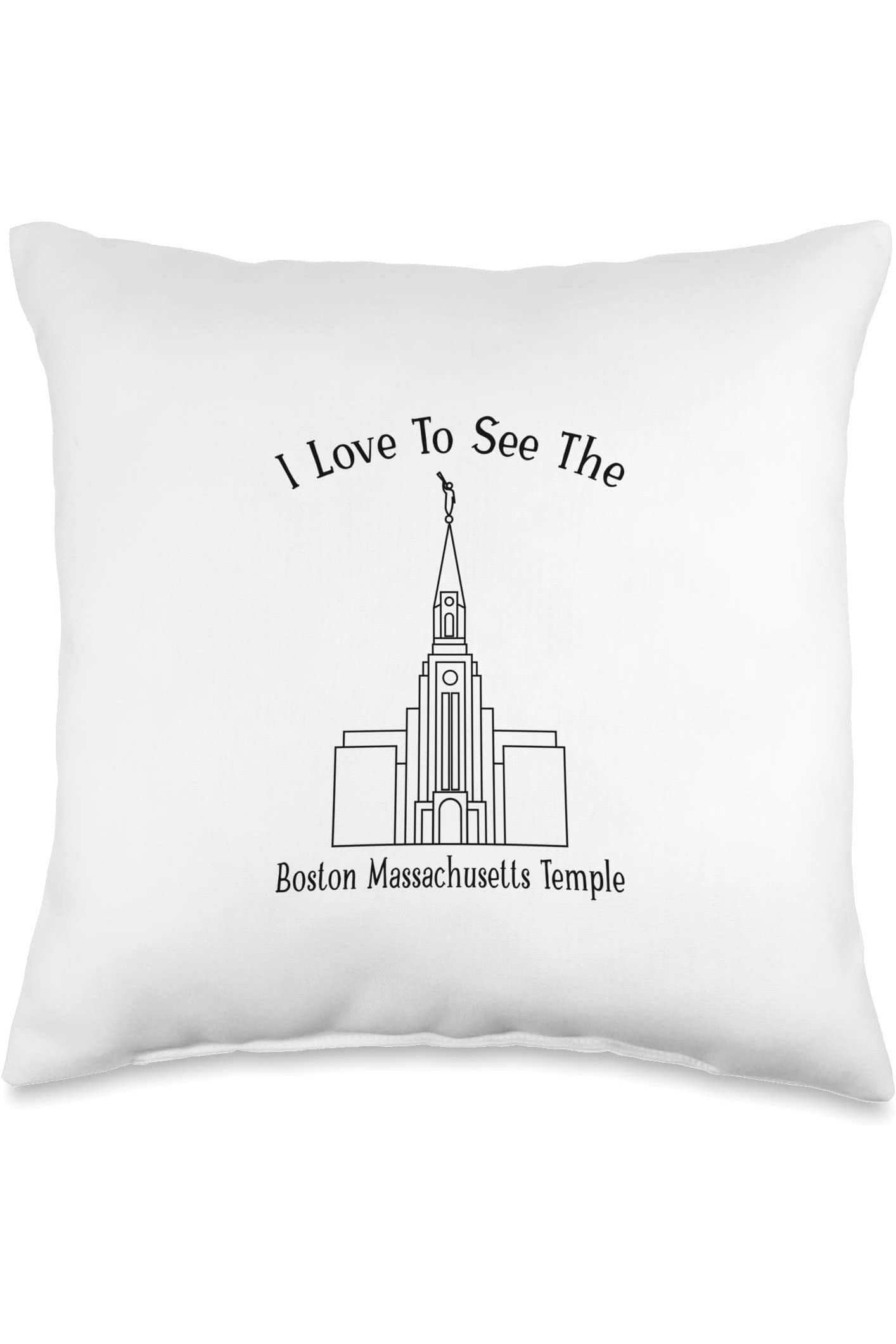 Boston Massachusetts Temple Throw Pillows - Happy Style (English) US